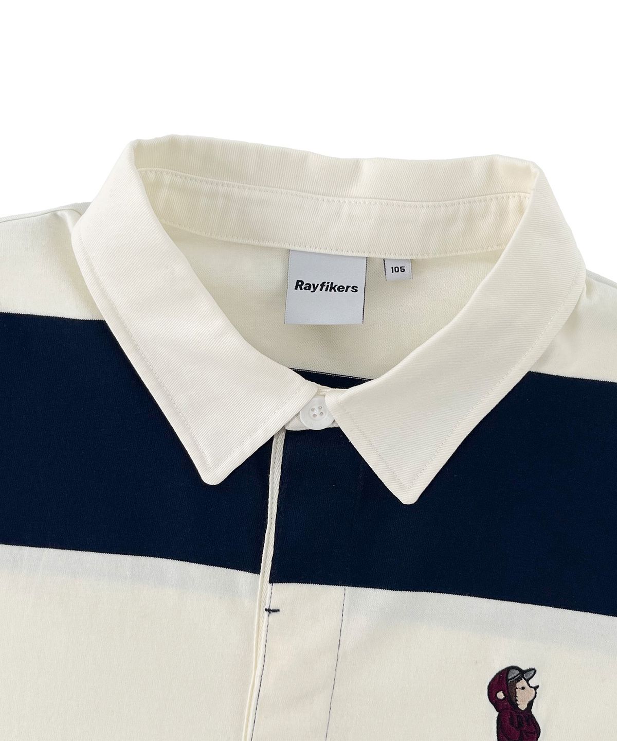 레이피커스(RAYFIKERS) 스트라이프 스몰 엠브로이더드 카라티 MQ2TU275_DARK NAVY