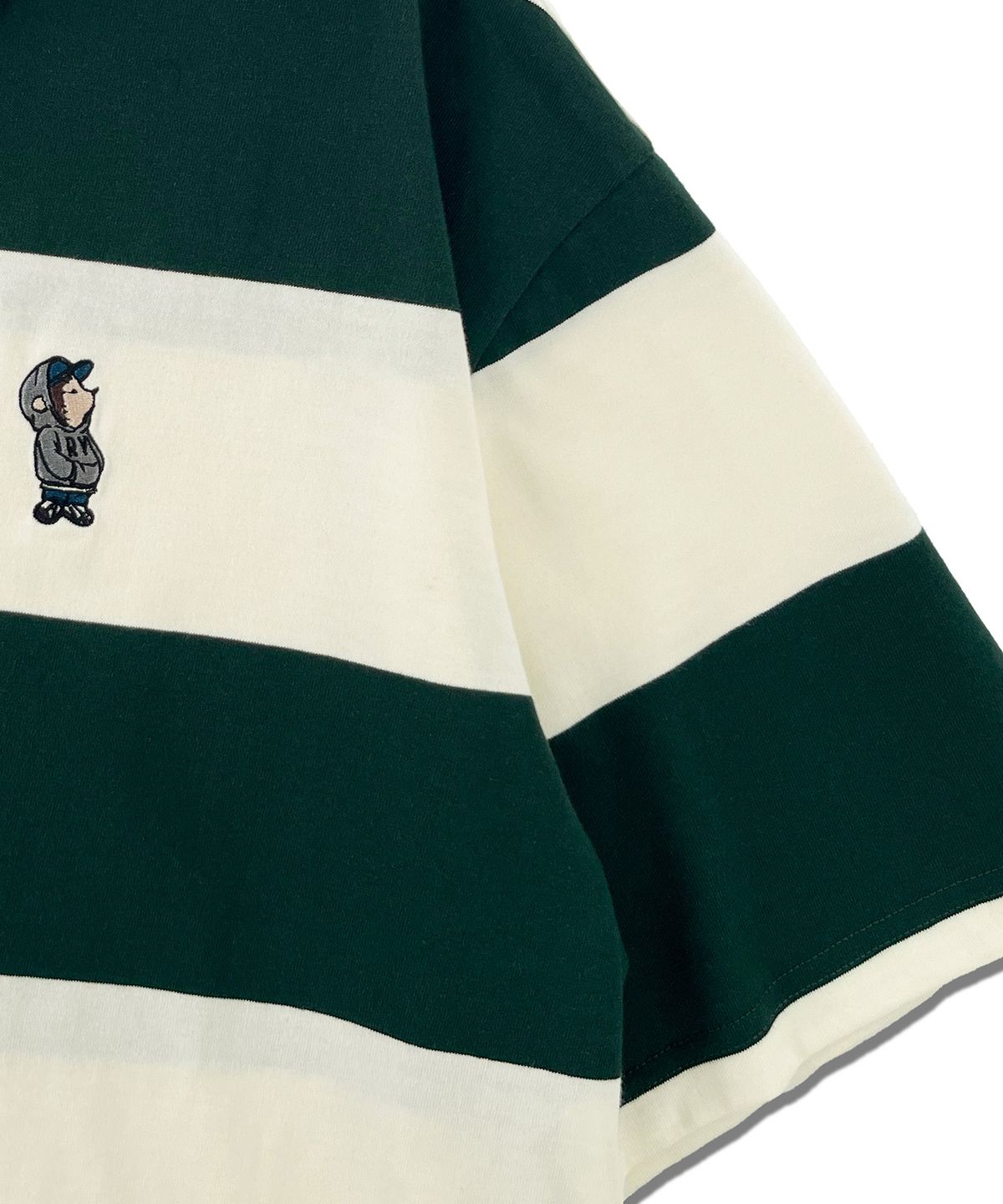 레이피커스(RAYFIKERS) 스트라이프 스몰 엠브로이더드 카라티 MQ2TU275_DARK GREEN