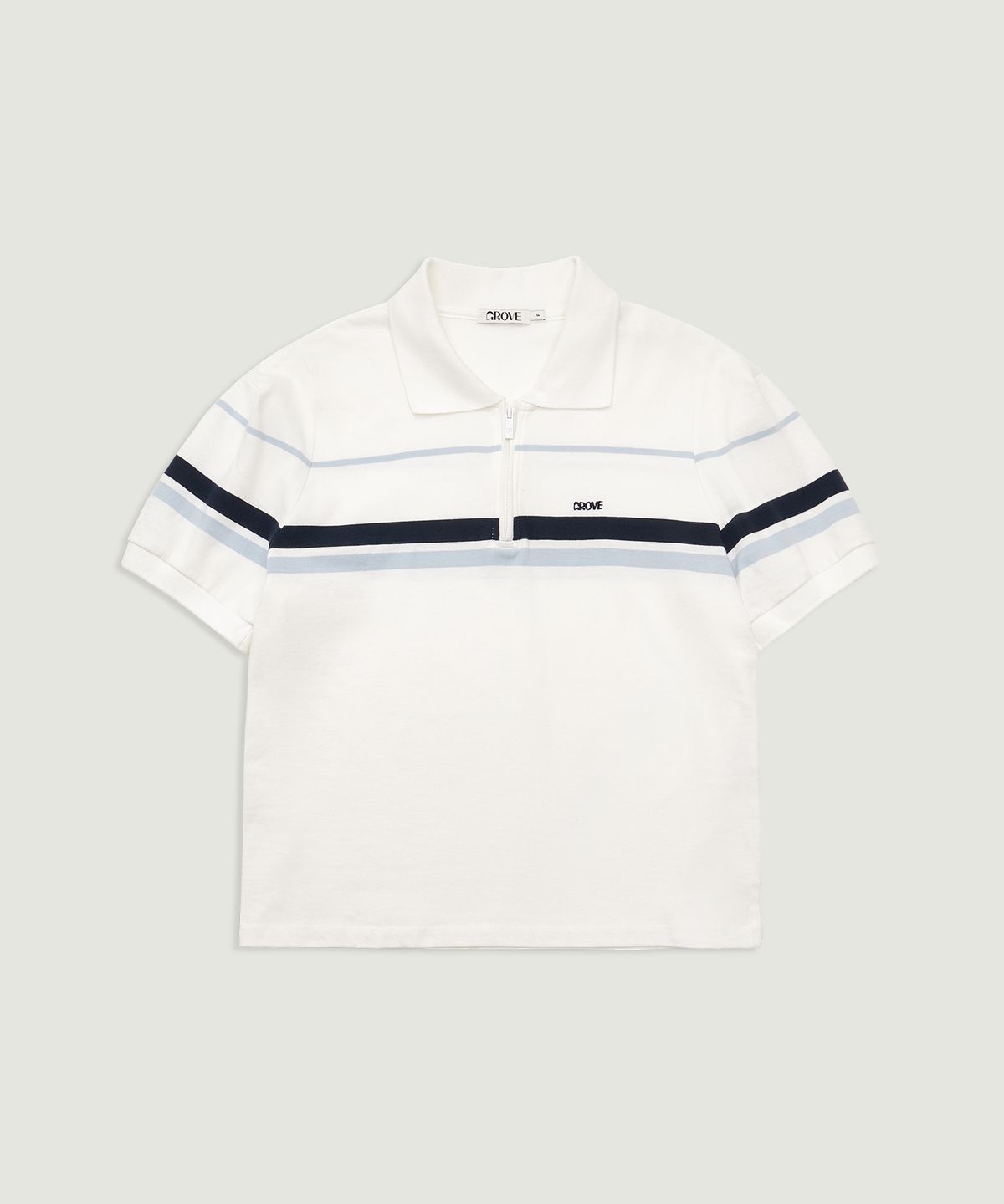 그로브(GROVE) 26SS LIAM HALF ZIP-UP COLLAR T-SHIRT (WHITE)