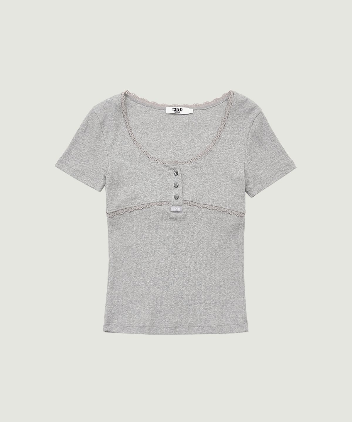 그로브(GROVE) RINA H/S T-SHIRT (MELANGE GRAY)