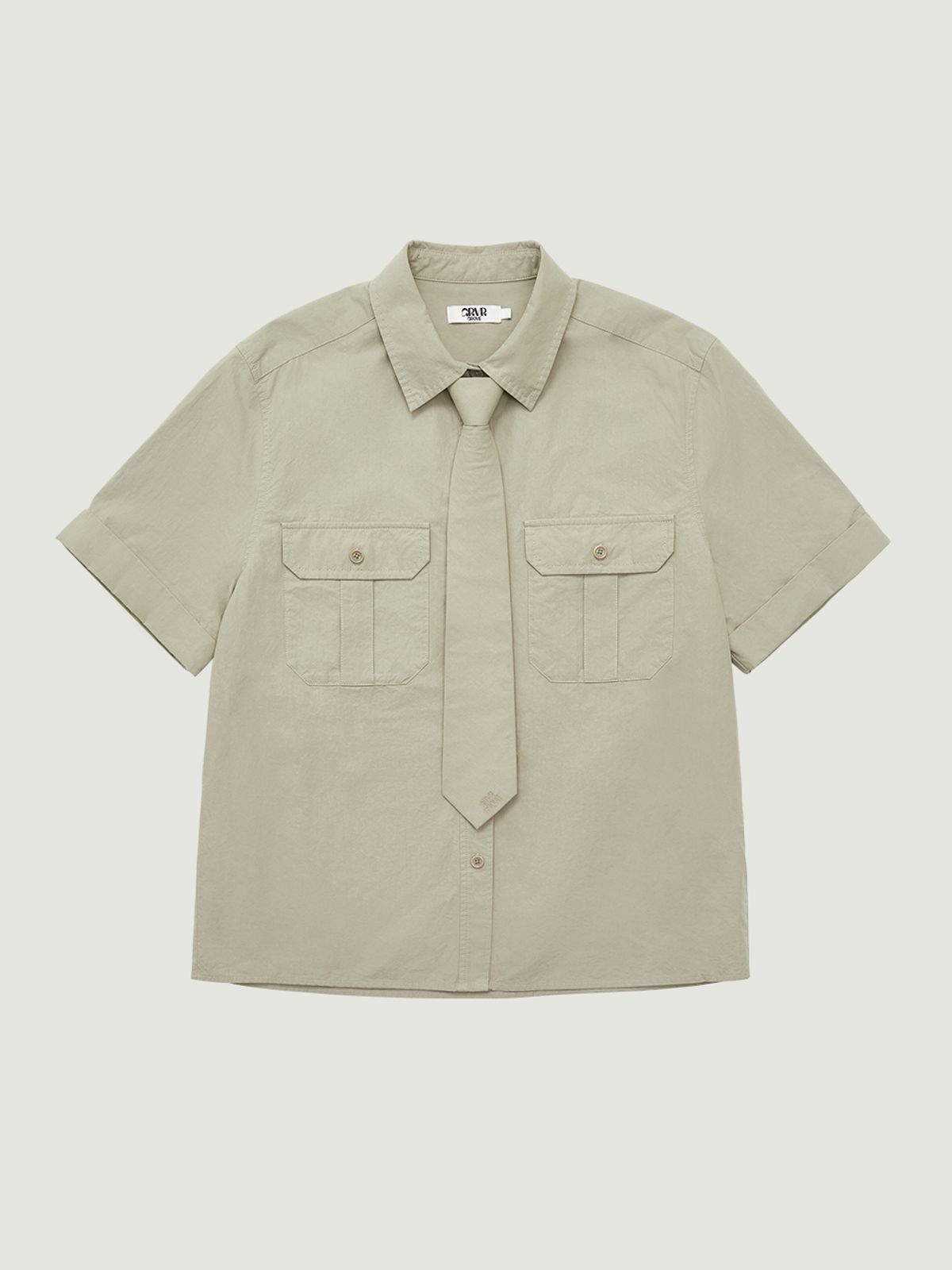 그로브(GROVE) MANON TIE SHIRT (BEIGE)