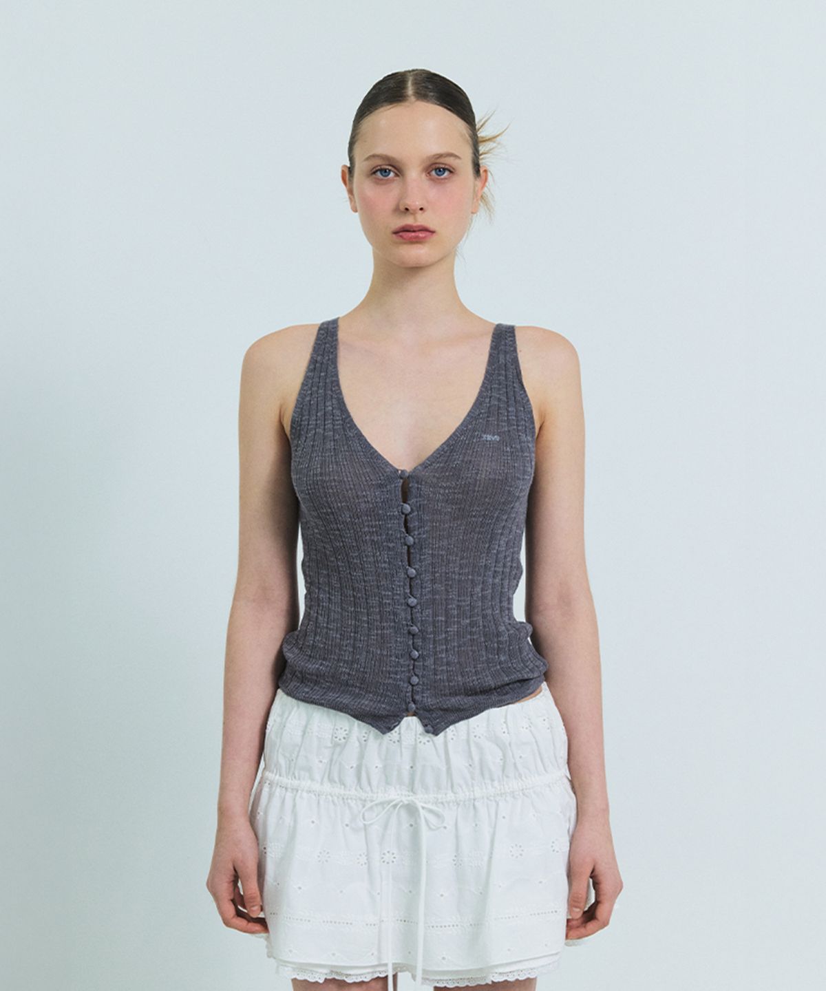그로브(GROVE) GABY KNIT SLEEVELESS (GRAY)