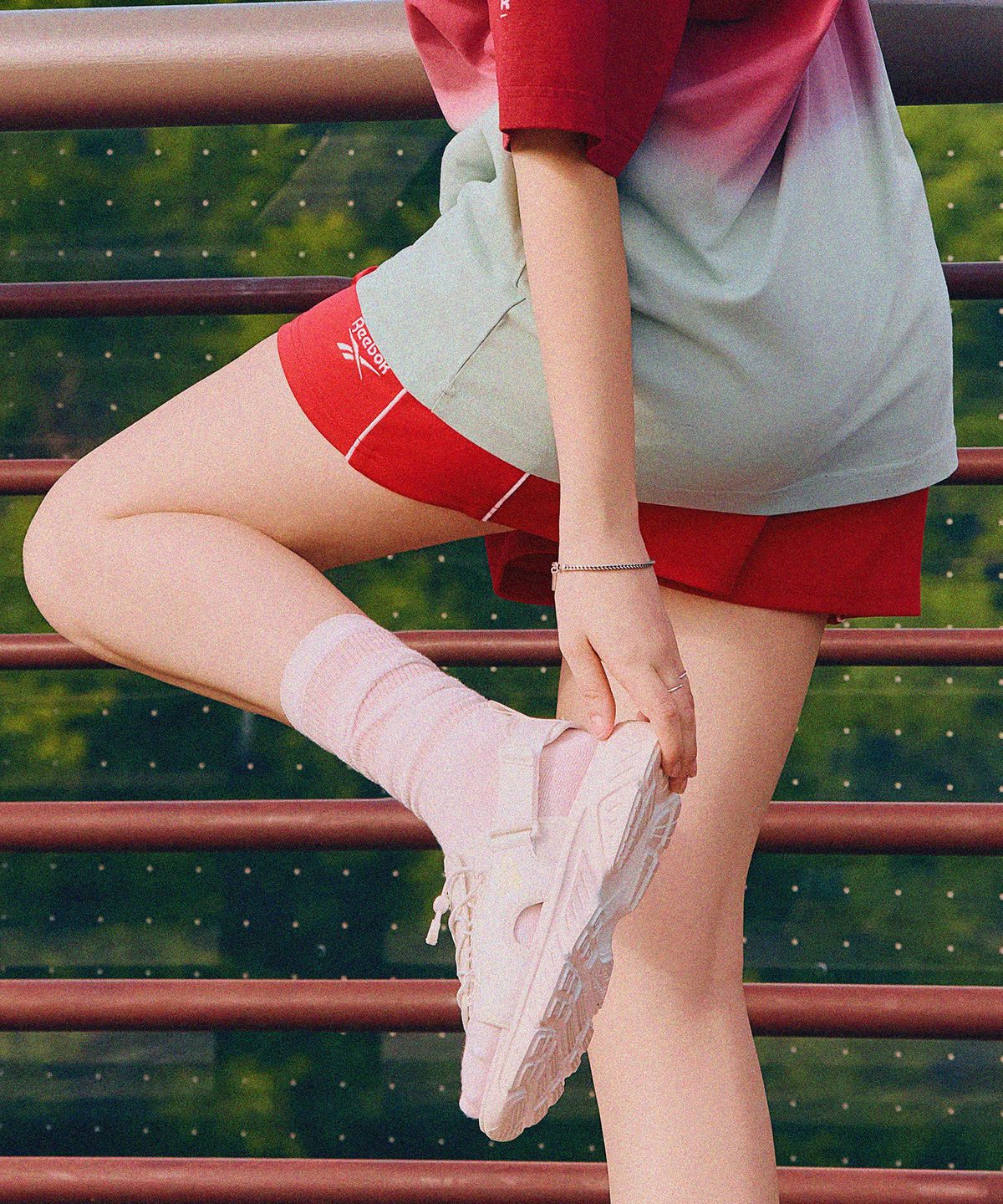 리복(REEBOK) 트랙 3부 쇼츠 (W) - 레드