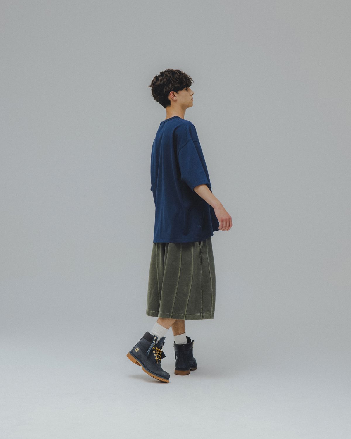 앵글런(ANGLAN) Iconic Pigment Sweat Half Pants - Green