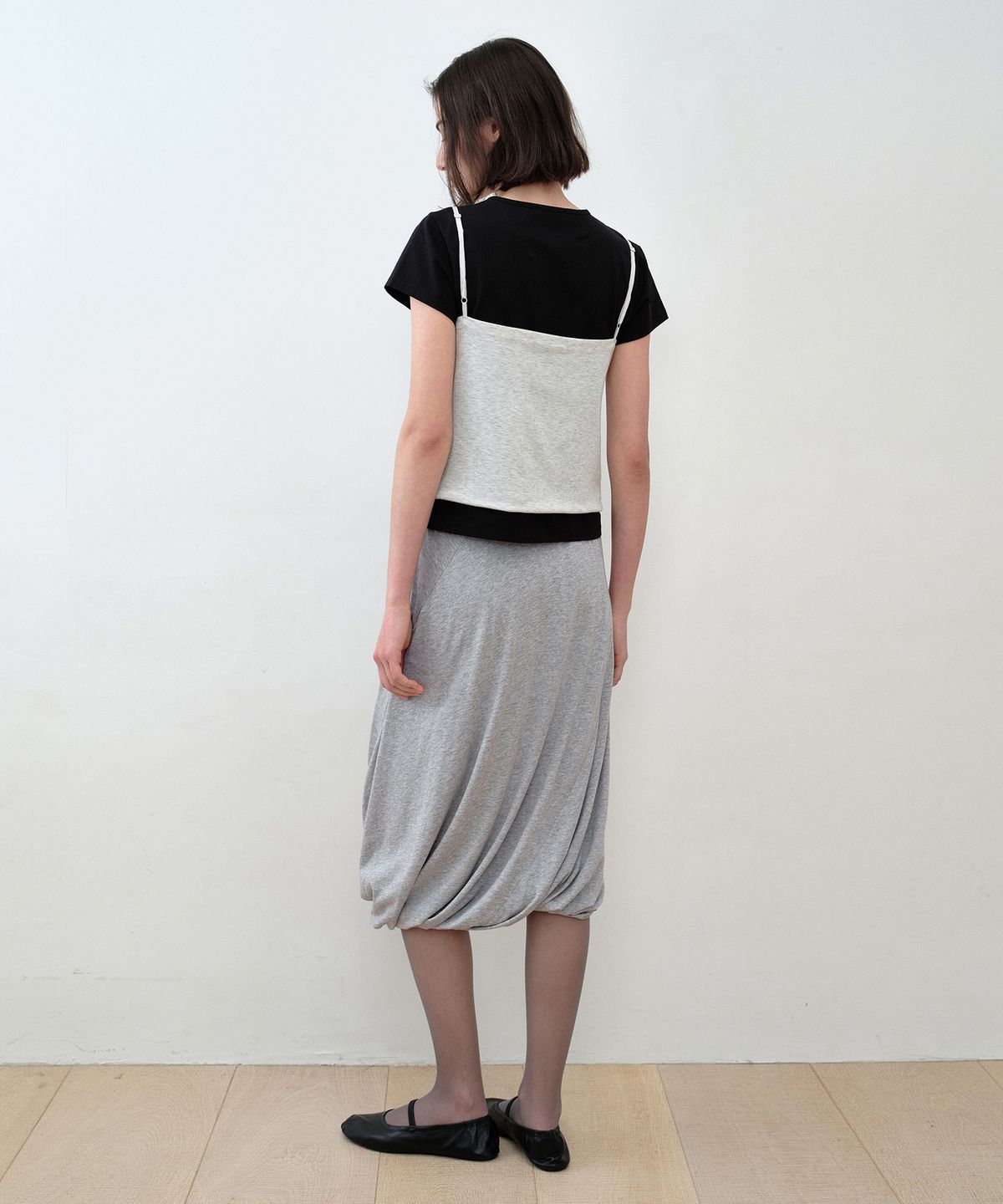 시메트릭 퍼센트(SYMMETRICPERCENT) Lace Layered Two-Way Top / Black