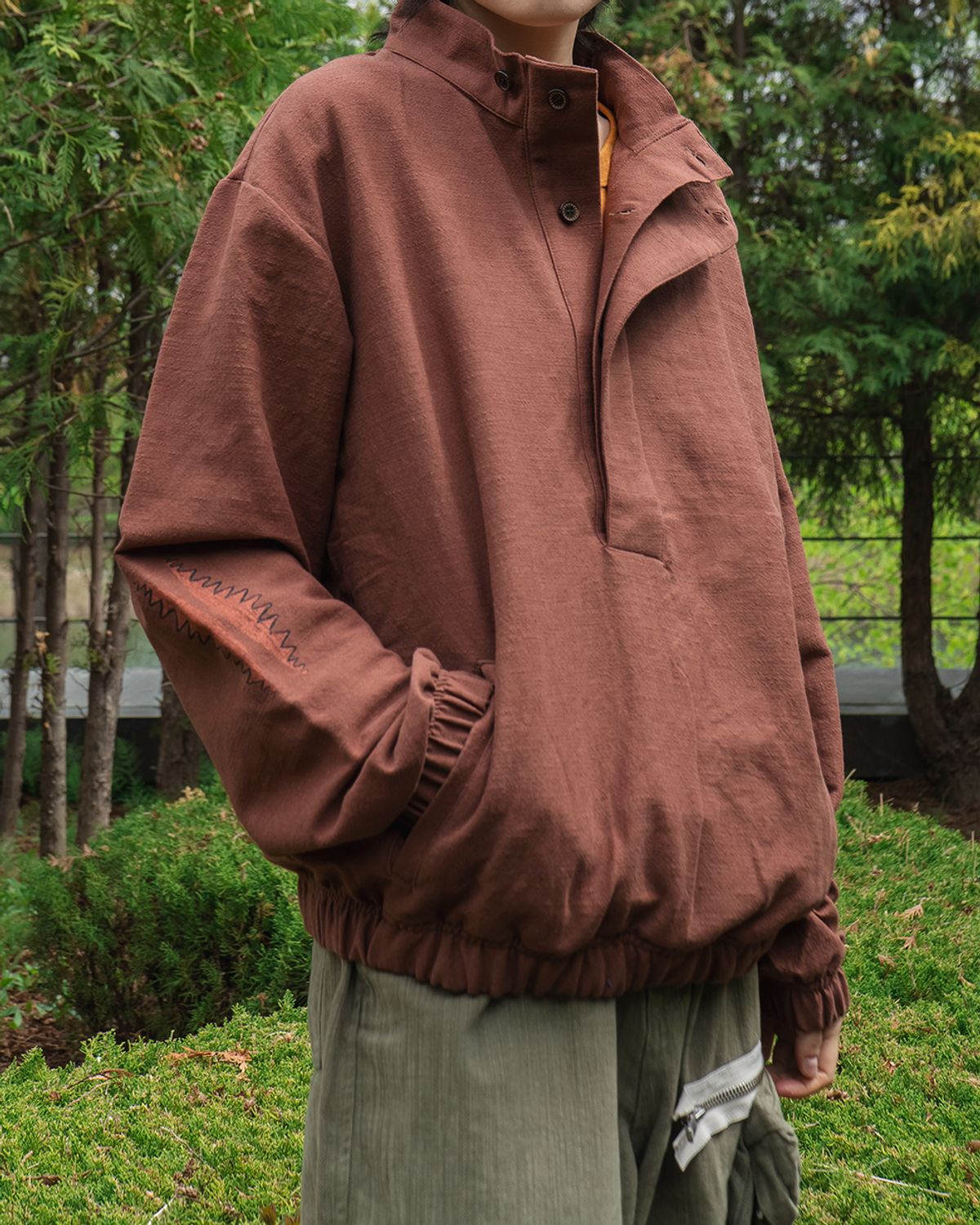 카락터(KARACTOR) Pullover work shirt / Brick