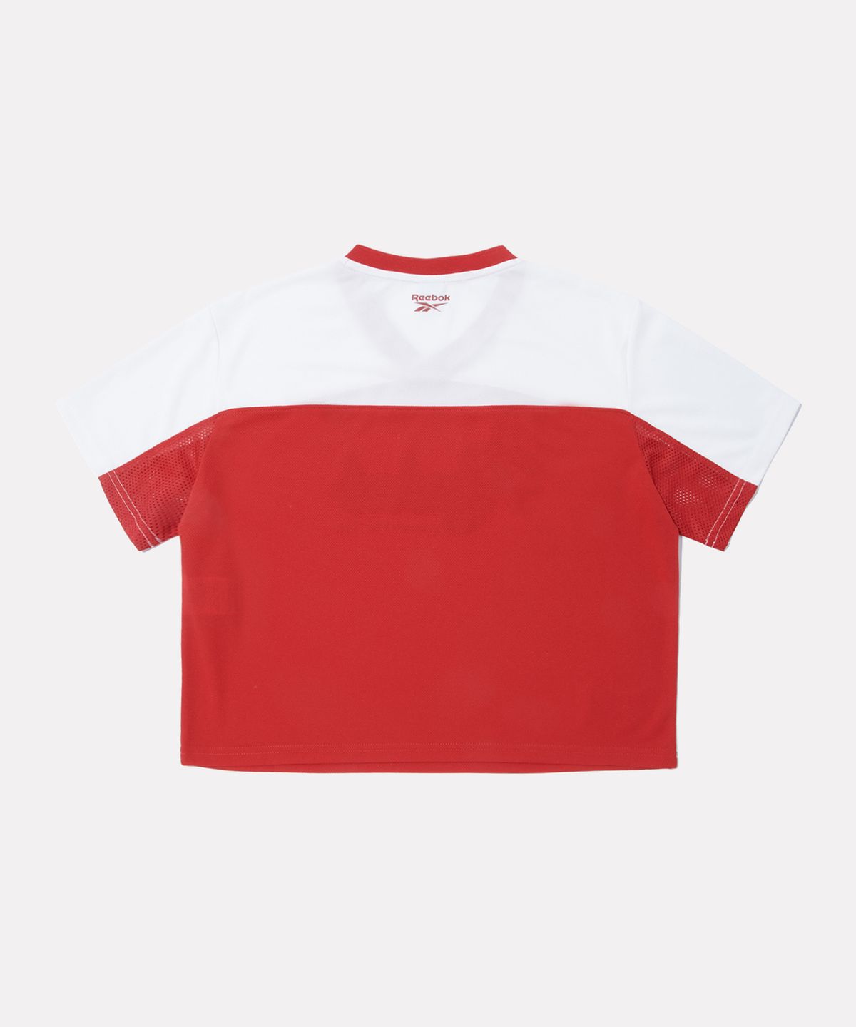 리복(REEBOK) 어센틱 로고 컬러블록 반팔티 (W) - 레드