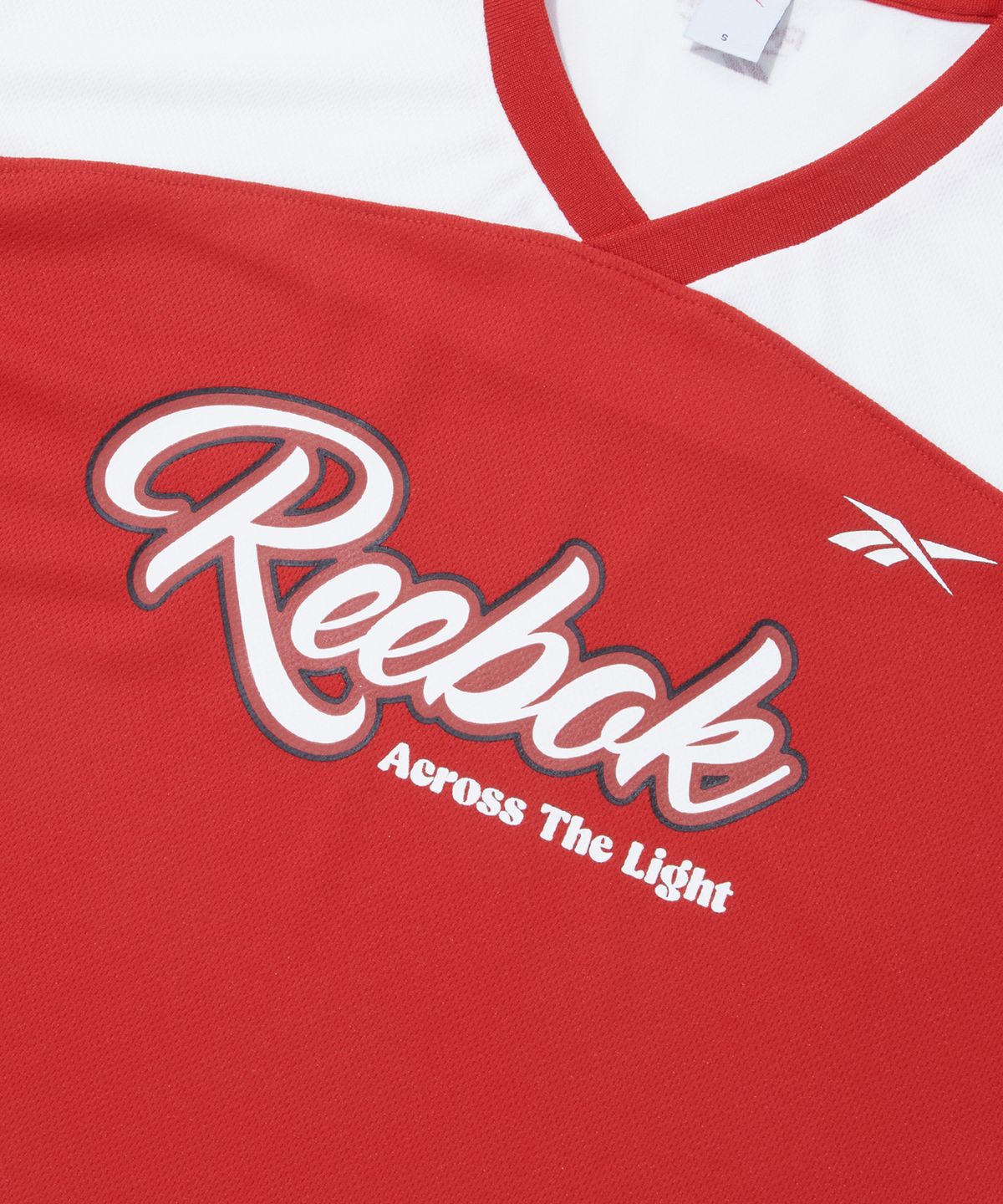 리복(REEBOK) 어센틱 로고 컬러블록 반팔티 (W) - 레드
