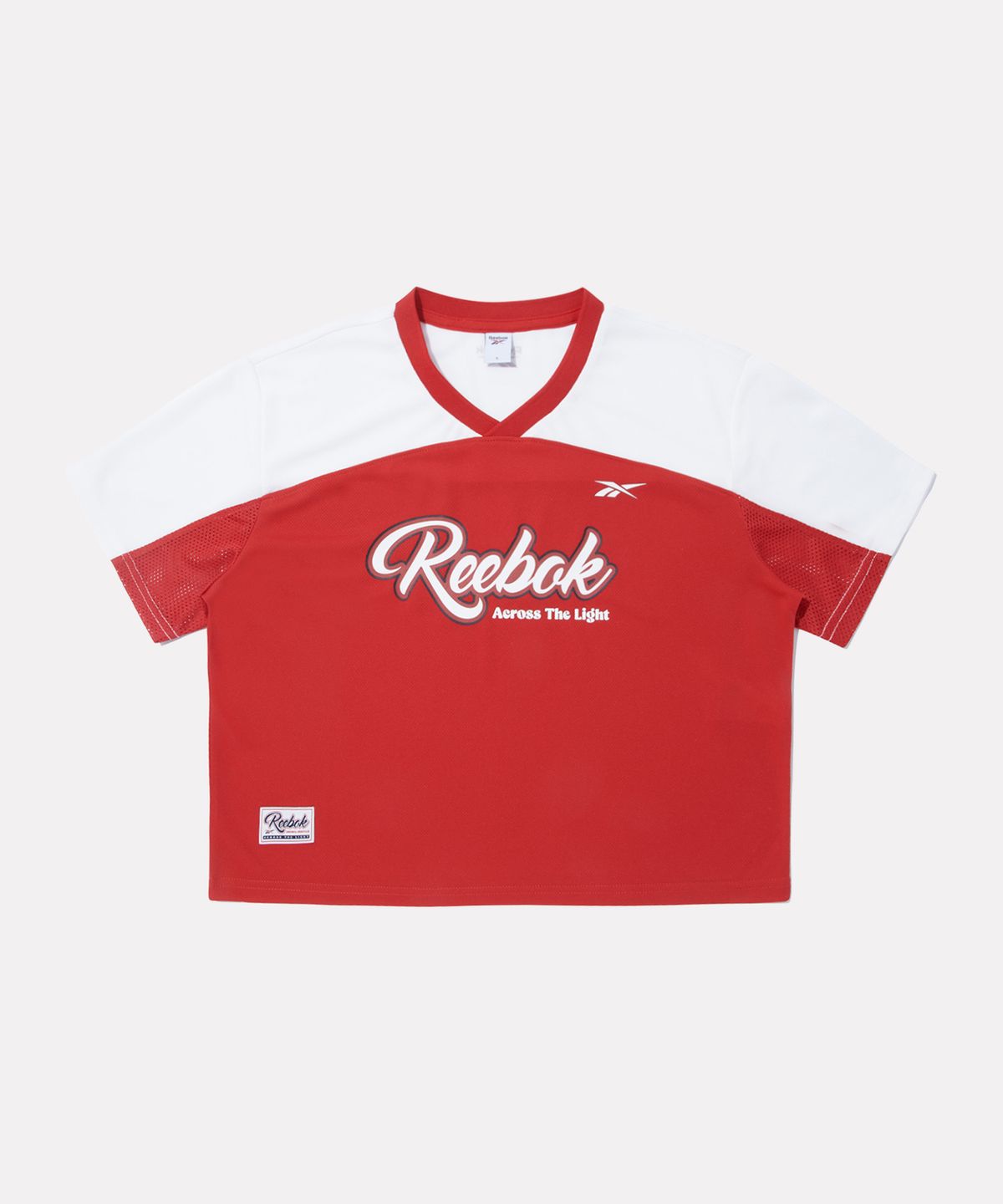 리복(REEBOK) 어센틱 로고 컬러블록 반팔티 (W) - 레드