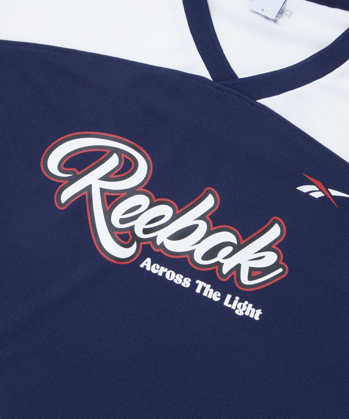 리복(REEBOK) 어센틱 로고 컬러블록 반팔티 (W) - 네이비