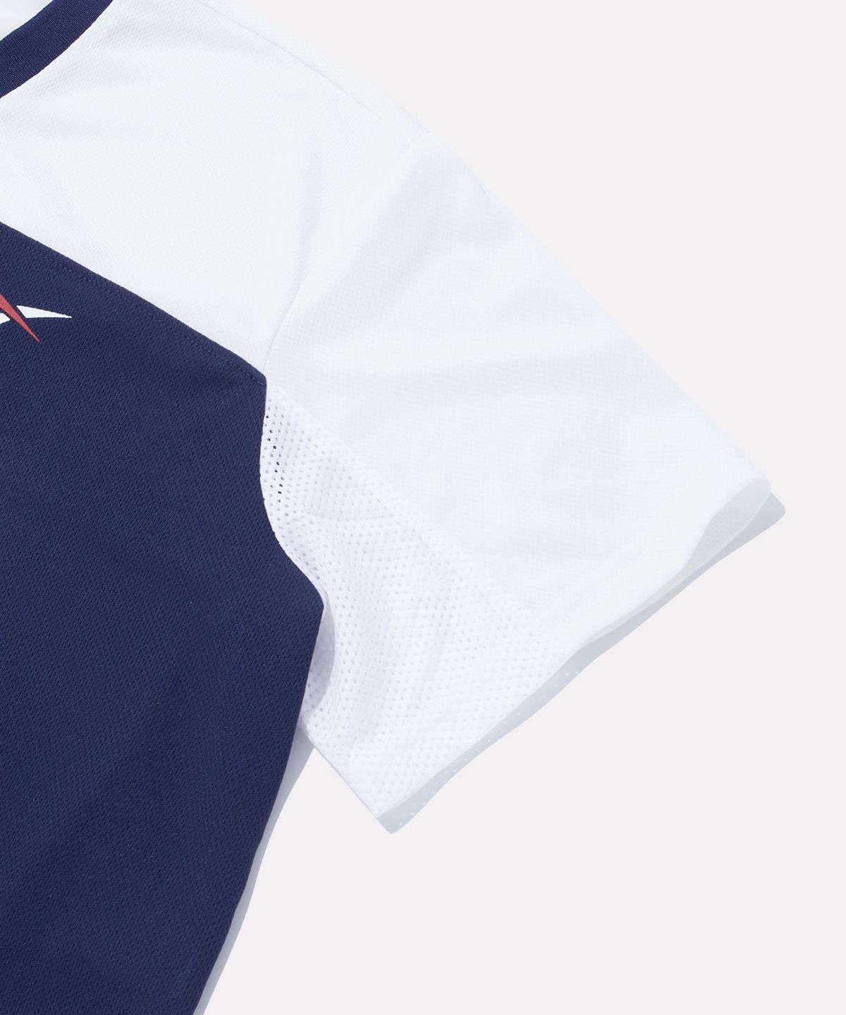 리복(REEBOK) 어센틱 로고 컬러블록 반팔티 (W) - 네이비