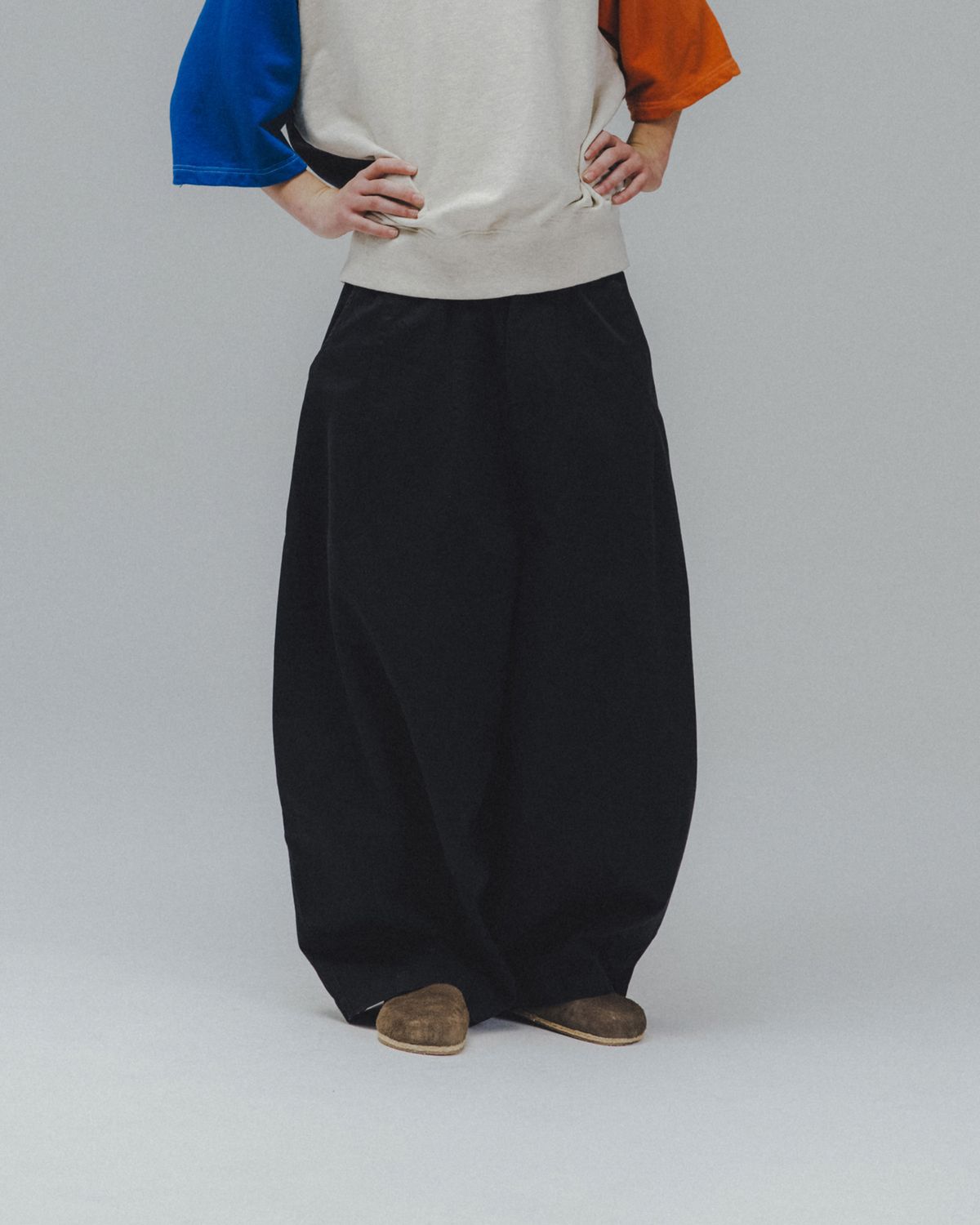 앵글런(ANGLAN) Washed Balloon Pants - Black