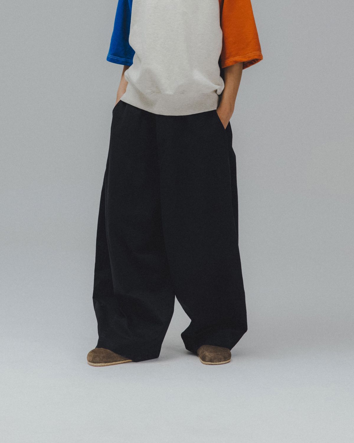 앵글런(ANGLAN) Washed Balloon Pants - Black