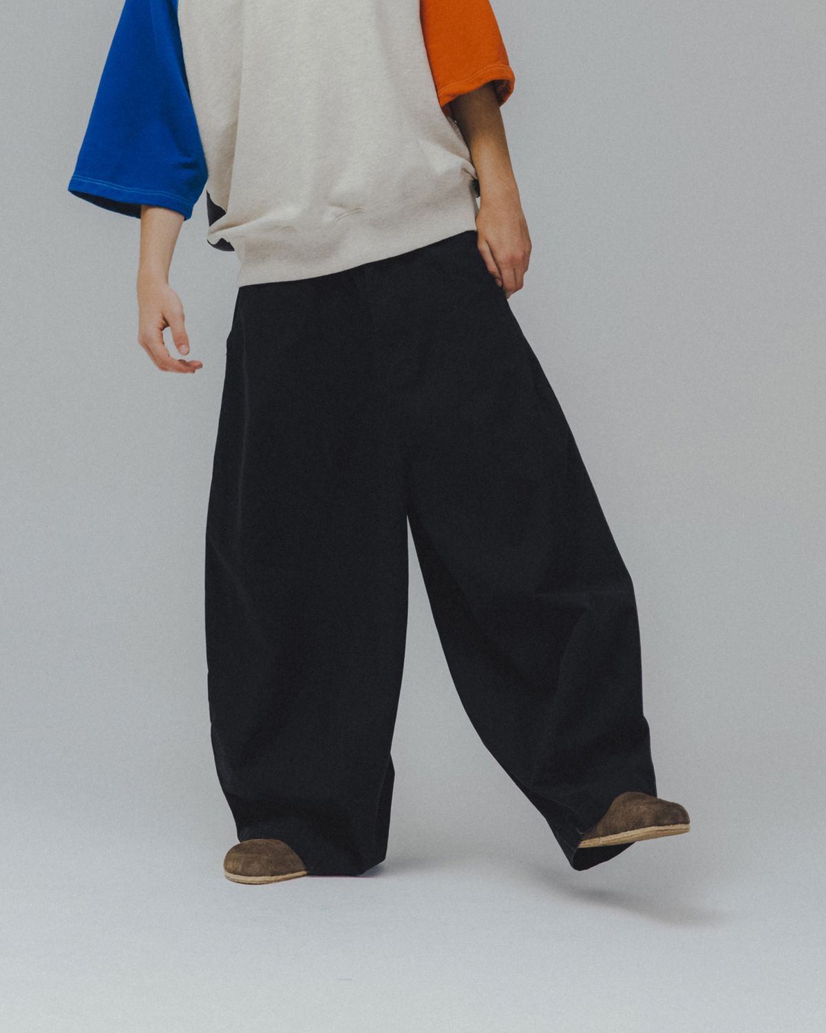 앵글런(ANGLAN) Washed Balloon Pants - Black
