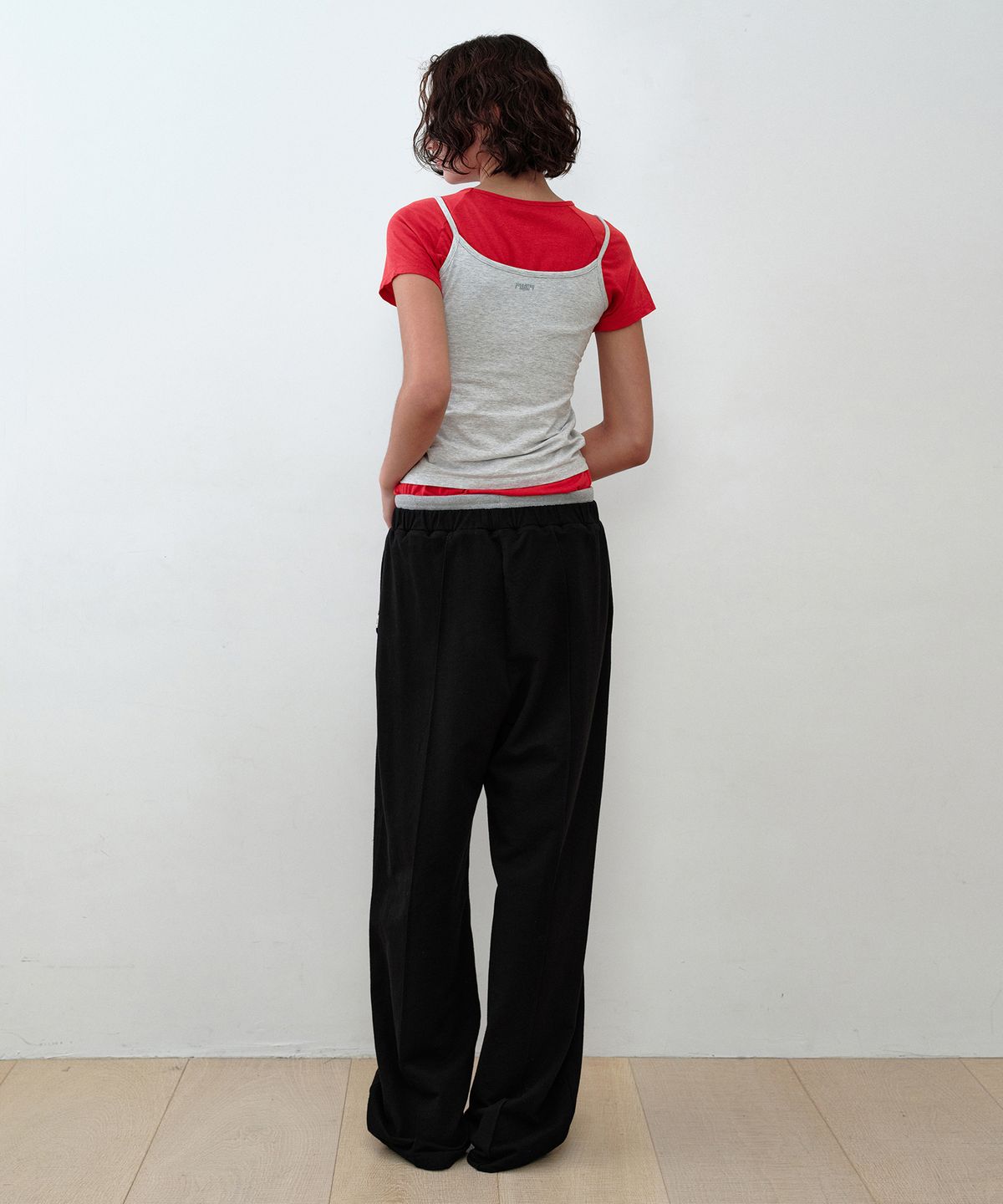 시메트릭 퍼센트(SYMMETRICPERCENT) Layered Sweat Pants / Black