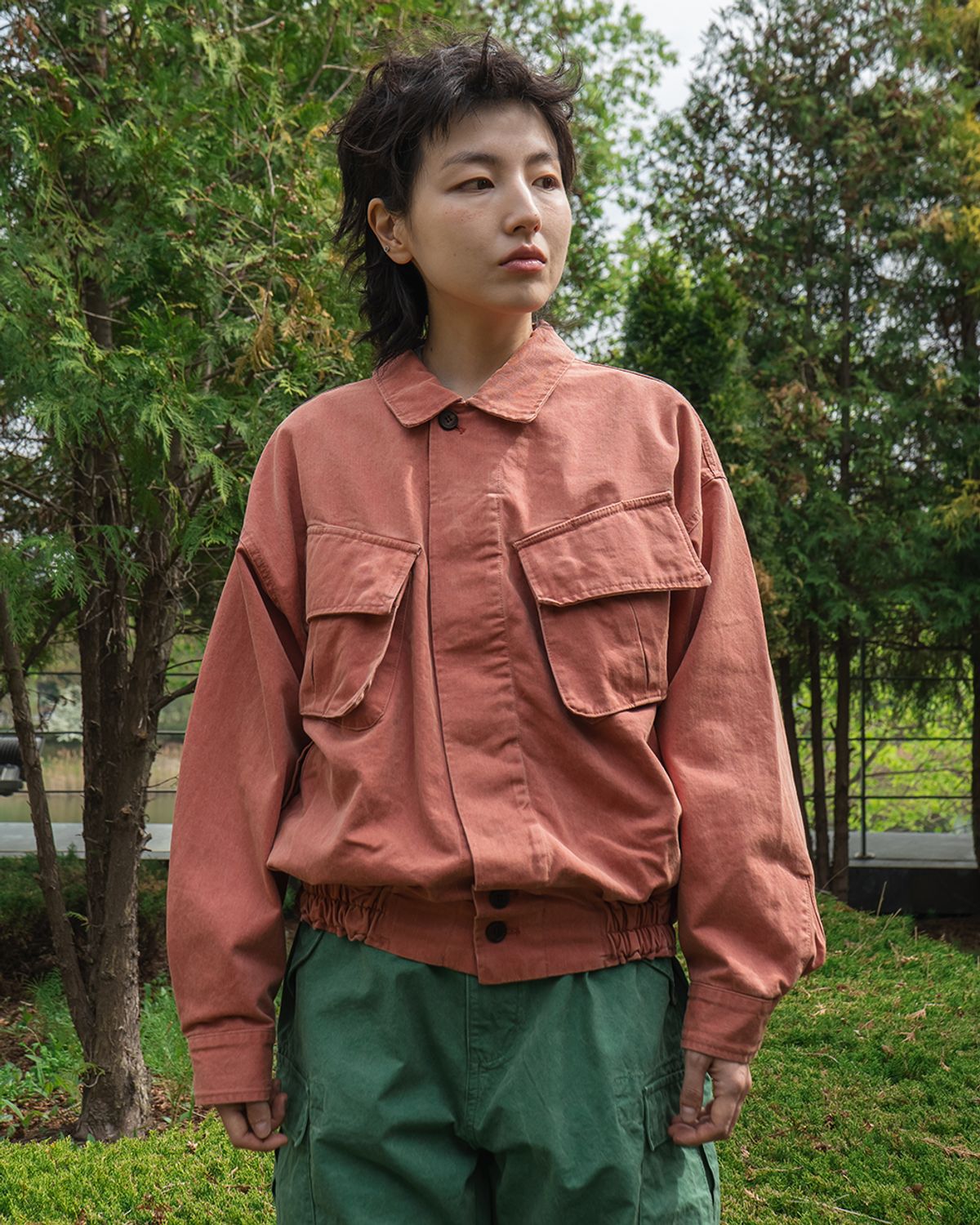 카락터(KARACTOR) Quiet Trucker Jacket / Amber