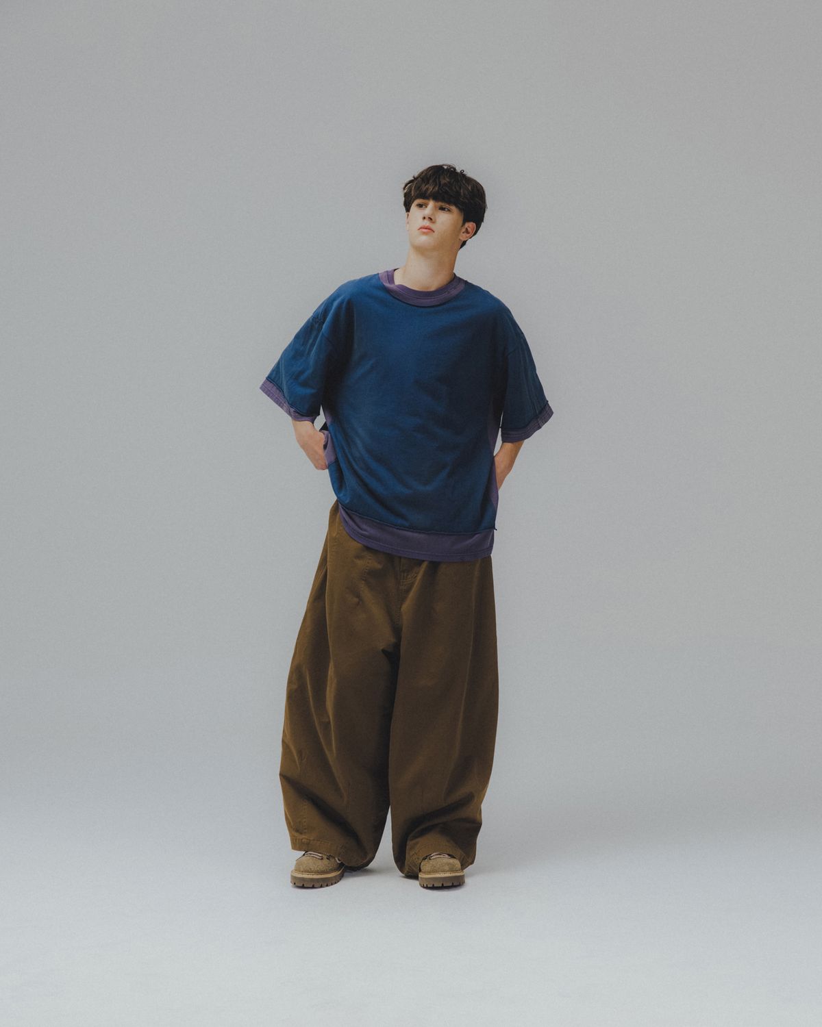 앵글런(ANGLAN) Washed Balloon Pants - Brown