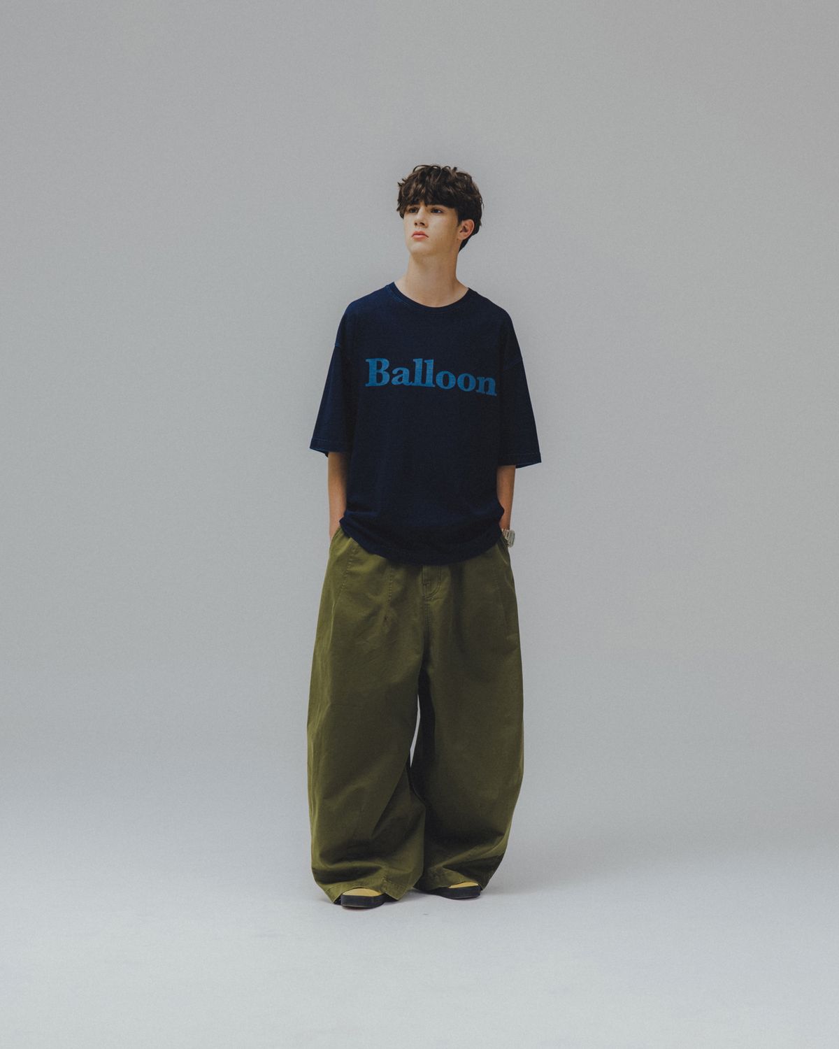 앵글런(ANGLAN) Washed Balloon Pants - Khaki