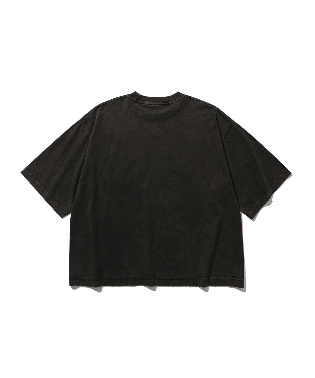 앵글런(ANGLAN) Washed Wide Pocket Crop Tee - Black