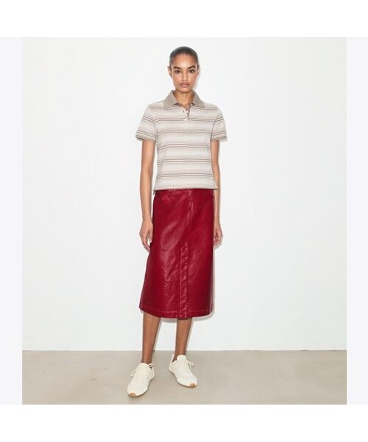 토리버치(TORYBURCH) 스트라이프드 코튼 폴로 - 토프 스트라이프