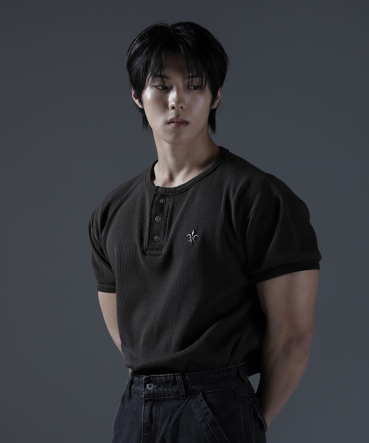 카미드(CARMID) 엔틱 워싱 헨리넥 반팔 [다크브라운]