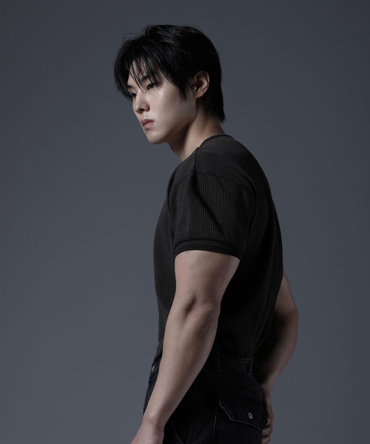 카미드(CARMID) 엔틱 워싱 헨리넥 반팔 [다크브라운]