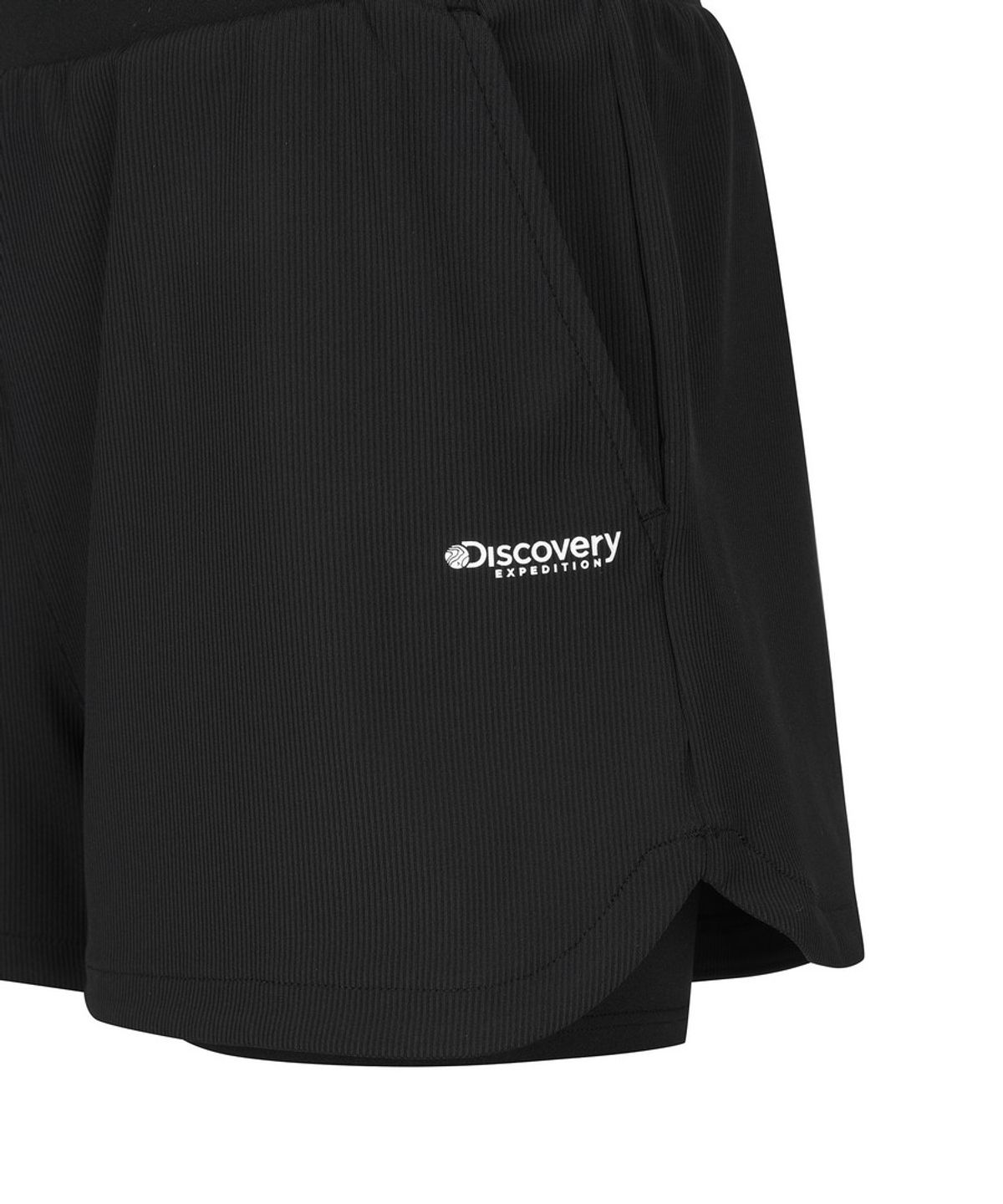 디스커버리 익스페디션(DISCOVERY EXPEDITION) 여성 조직감 셋업 쇼츠 (BLACK)