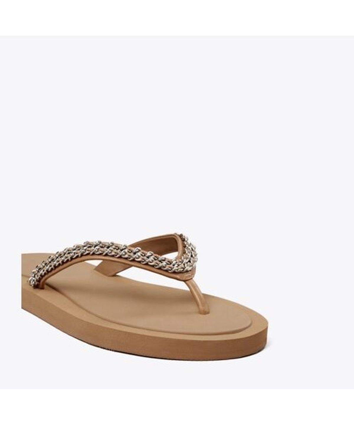 토리버치(TORYBURCH) 키라 체인 플립 플롭 - 아몬드 플라워