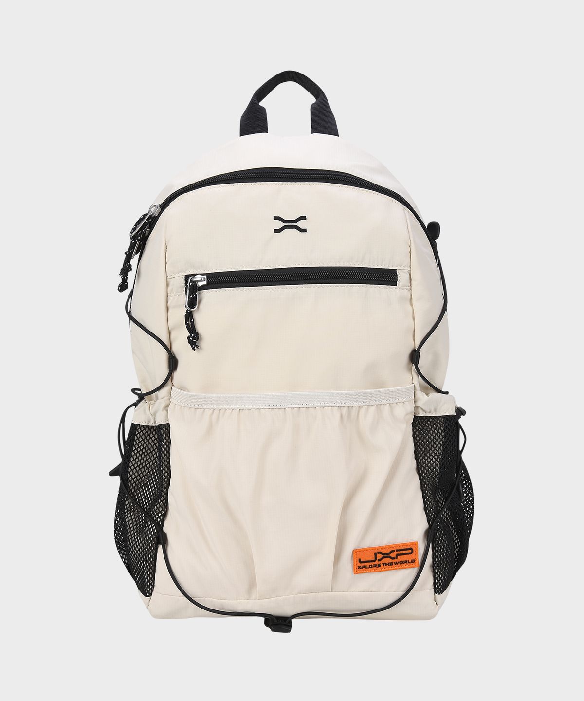 제이엑스피(JXP) Exposed Zipper Mesh Pocket Backpack (JR0GAU071IV)