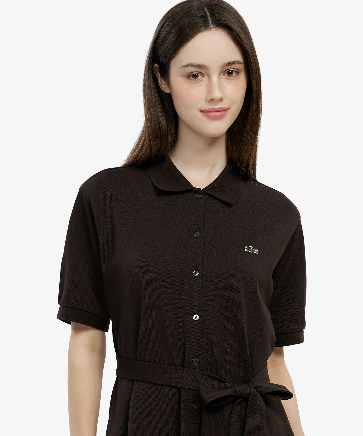 라코스테(LACOSTE) 여성 핏앤플레어 반팔 피케 드레스 EF211E-56G 3LA