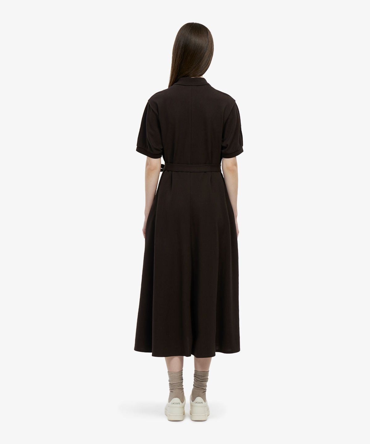 라코스테(LACOSTE) 여성 핏앤플레어 반팔 피케 드레스 EF211E-56G 3LA