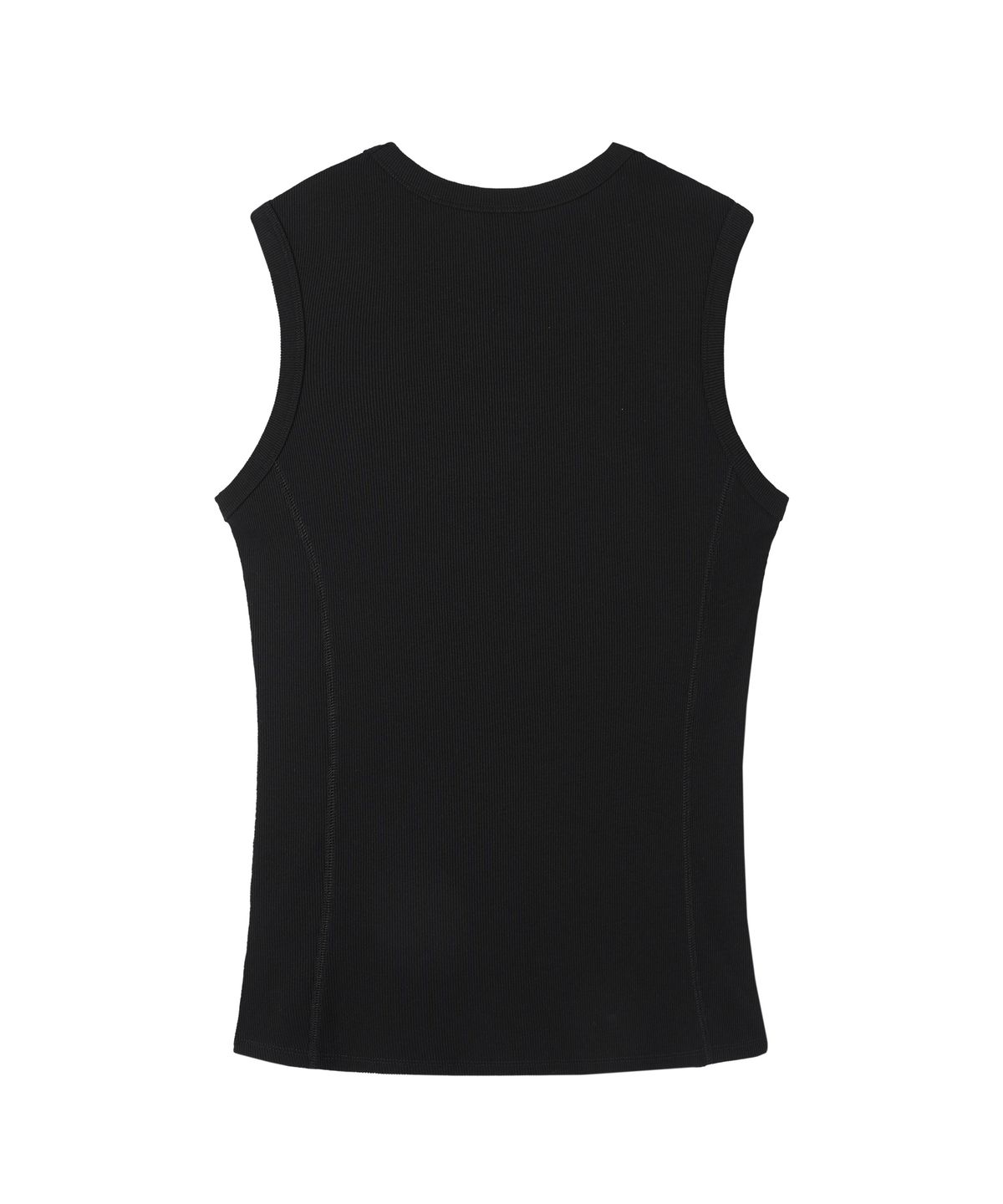 오픈야드(오와이)(OPENYARD(OY)) METAL LOGO CUTLINE SLEEVELESS - BLACK