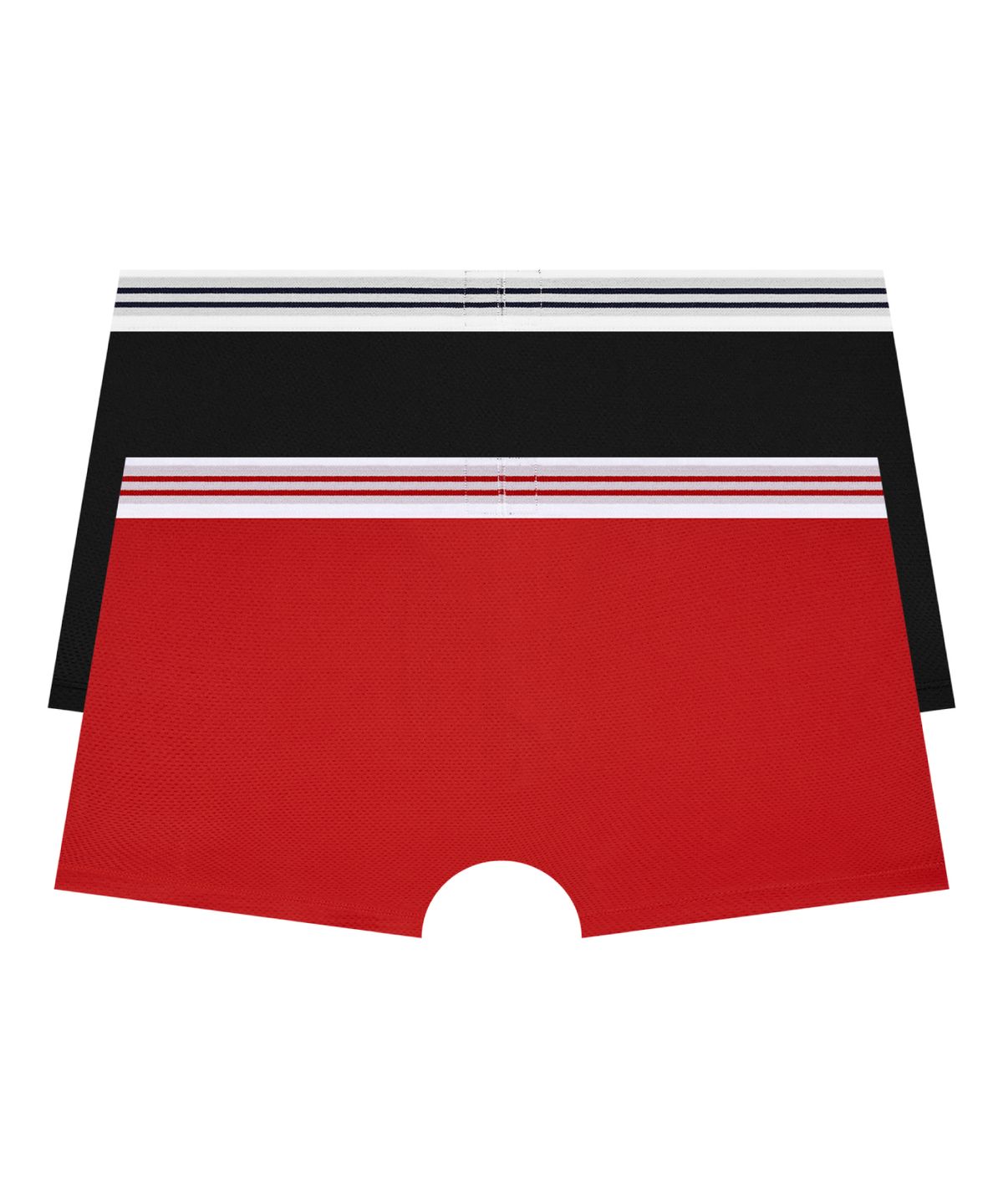 게스언더웨어(GUESS UNDERWEAR) 쿨 메쉬 더블라인 드로즈 세트 2PACK (BK/RD)