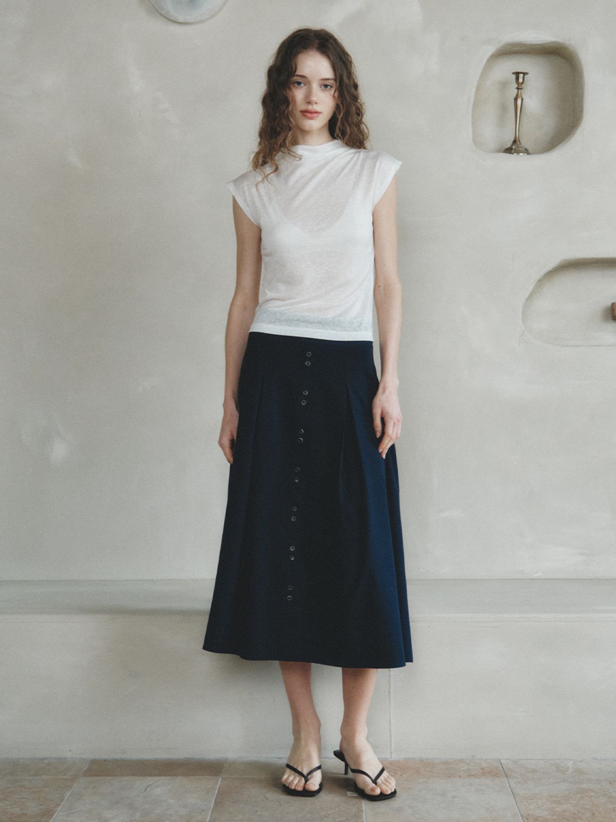 르니나(LENINA) MARGARET half turtleneck T-shirt_IVORY