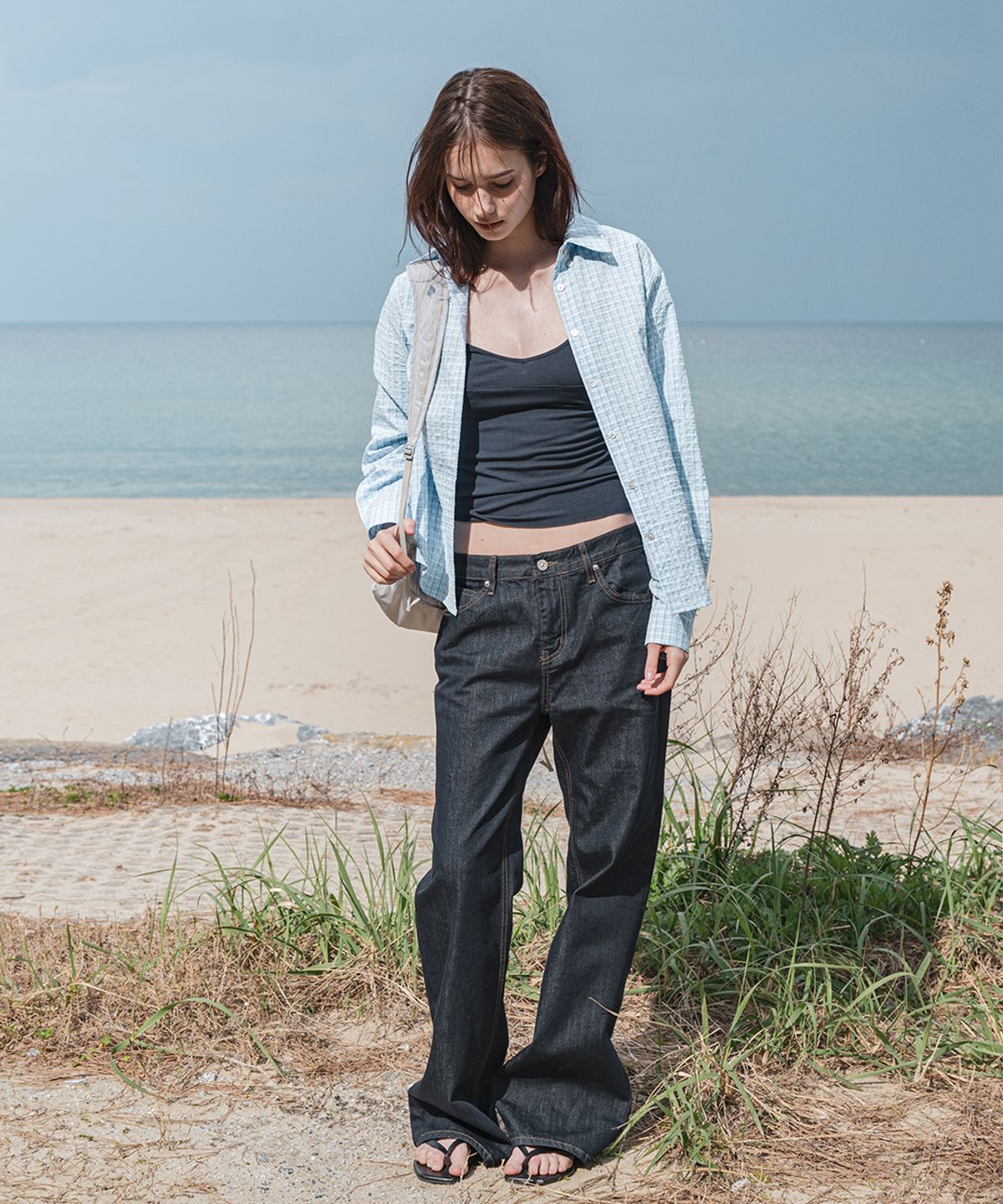 108파운드(108POUND) Picnic Check Shirt_Sky Blue