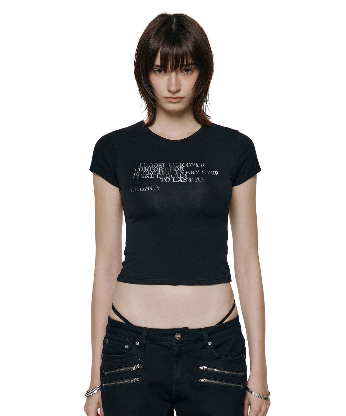락케이크(ROCKCAKE) Legacy Crop Top - Black