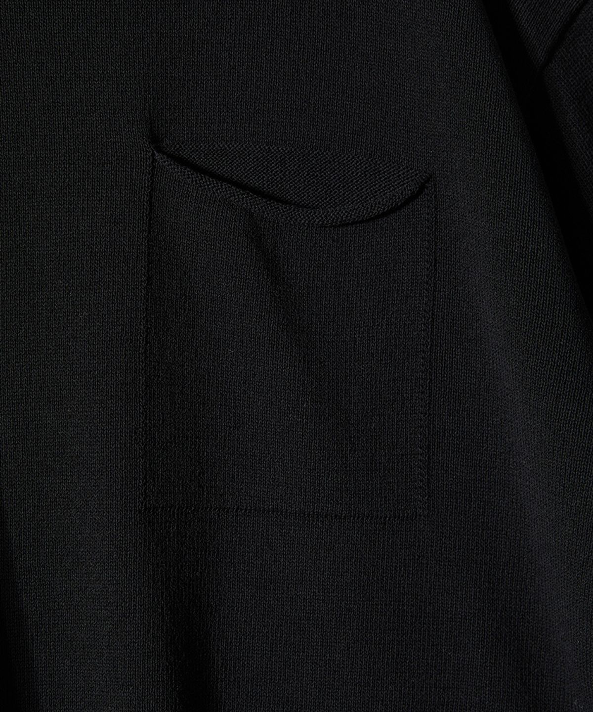 홀리선(HORLISUN) Elm Short Knit Pullover Shirt Black
