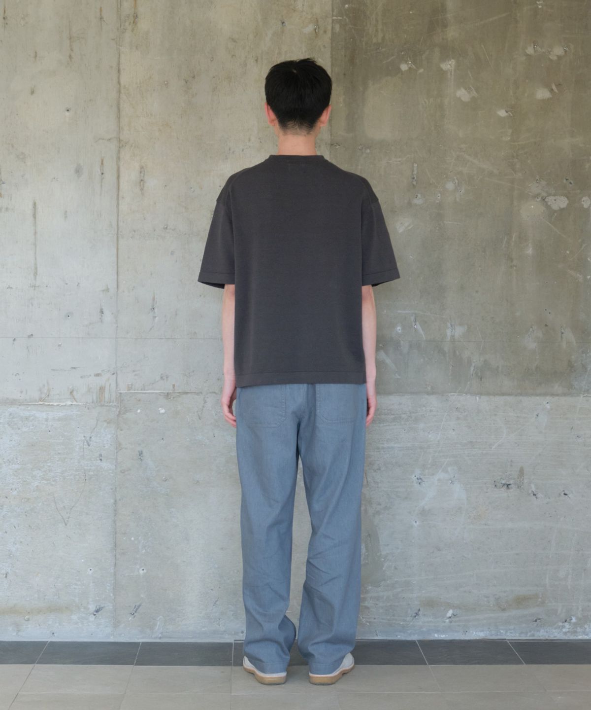 홀리선(HORLISUN) Elm Short Knit Pullover Shirt Dark Charcoal