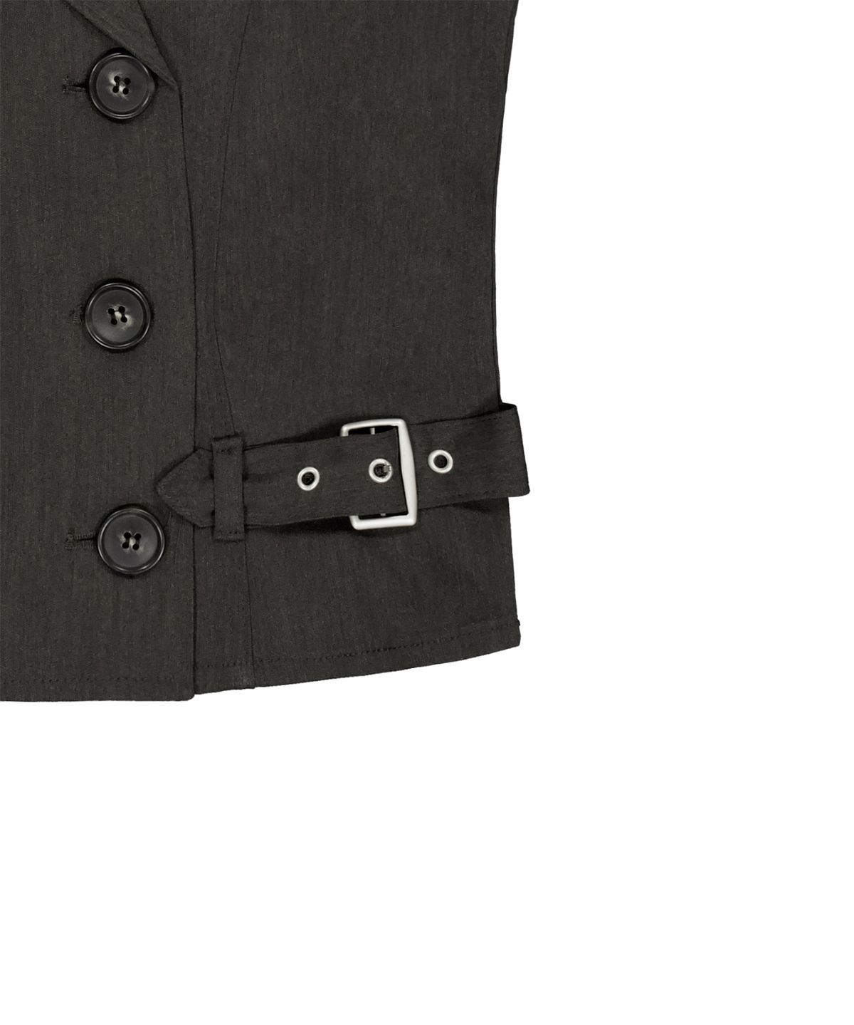 락케이크(ROCKCAKE) Double Button Halter Vest - Charcoal