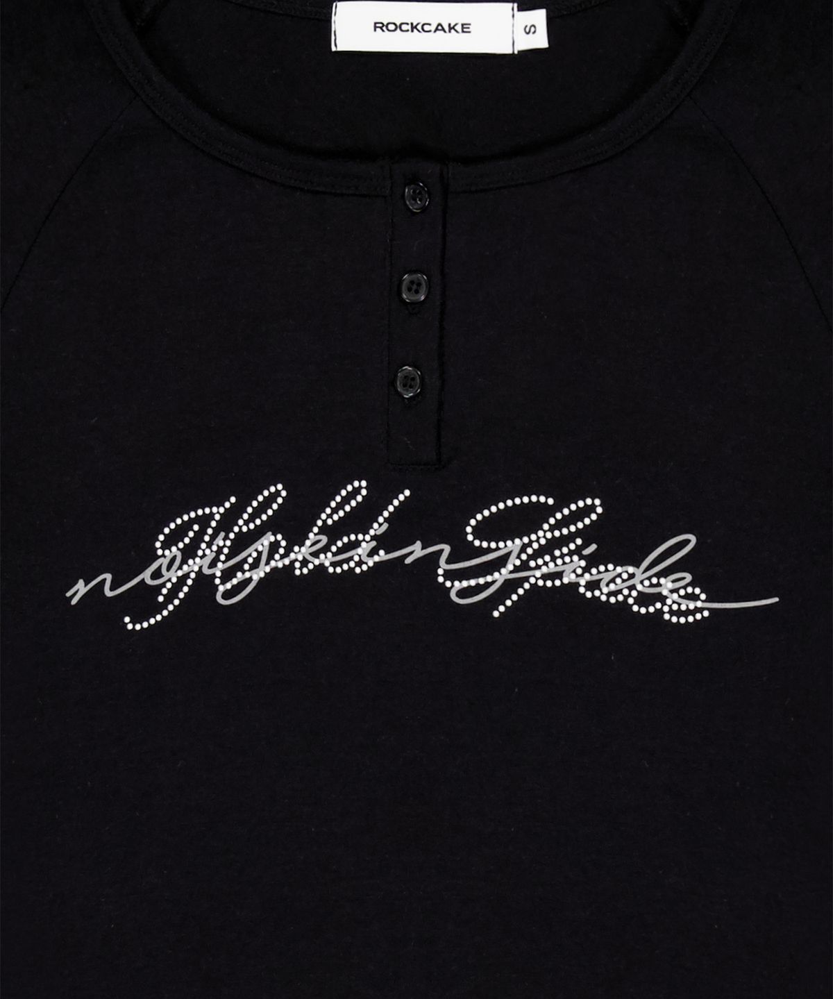 락케이크(ROCKCAKE) Raglan Henly Neck Top - Black