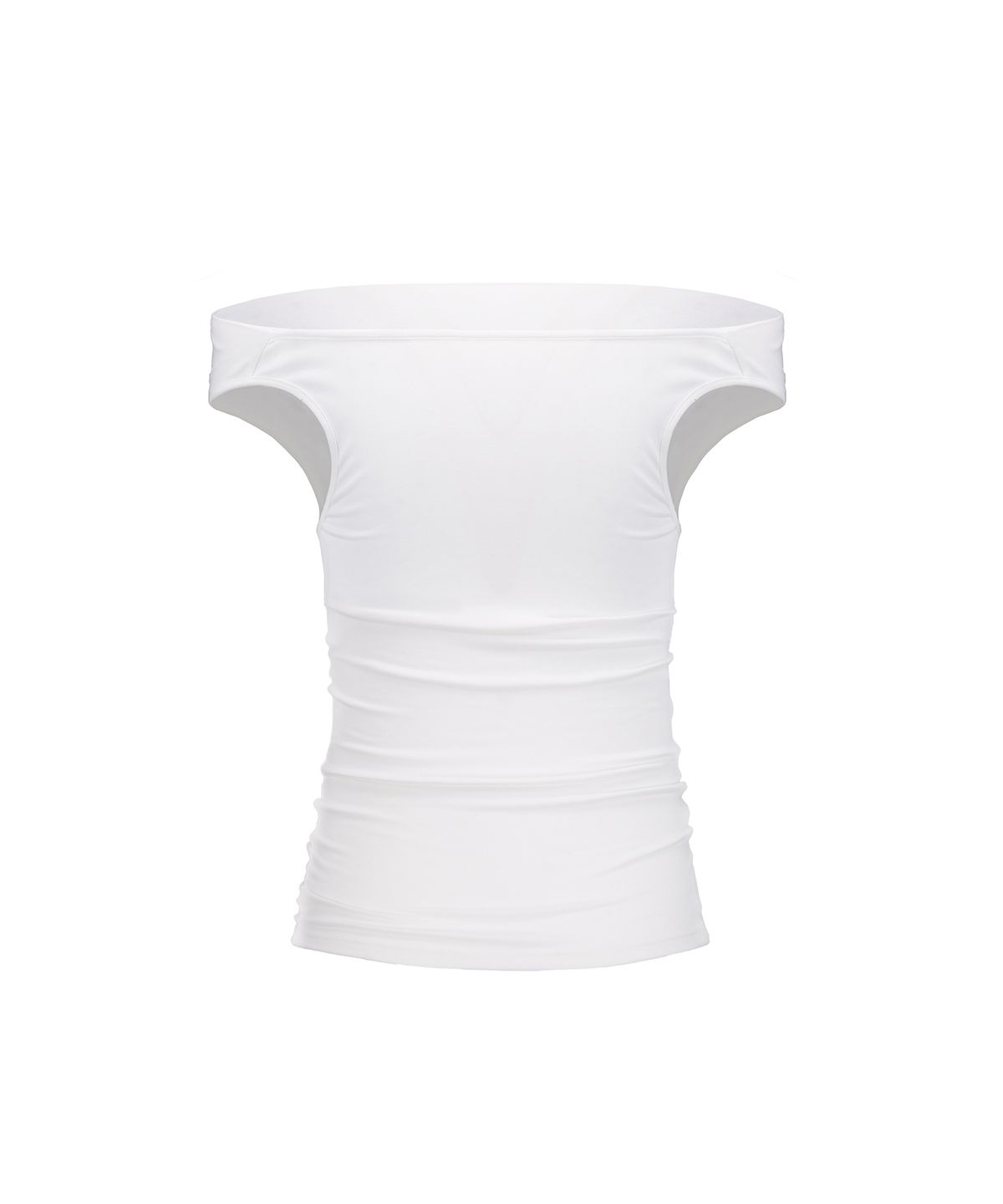 락케이크(ROCKCAKE) Shadow Shirring Off Shoulder Top - White
