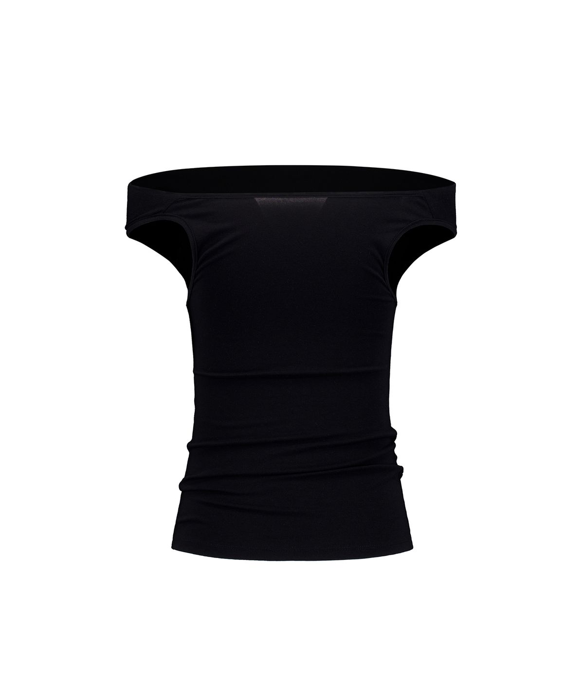 락케이크(ROCKCAKE) Shadow Shirring Off Shoulder Top - Black