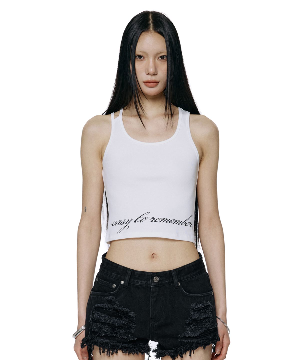 락케이크(ROCKCAKE) Back Line Strap Sleeveless - Ivory