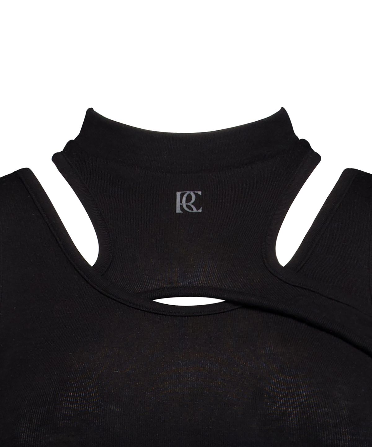 락케이크(ROCKCAKE) Overlap Tank Sleeveless - Black