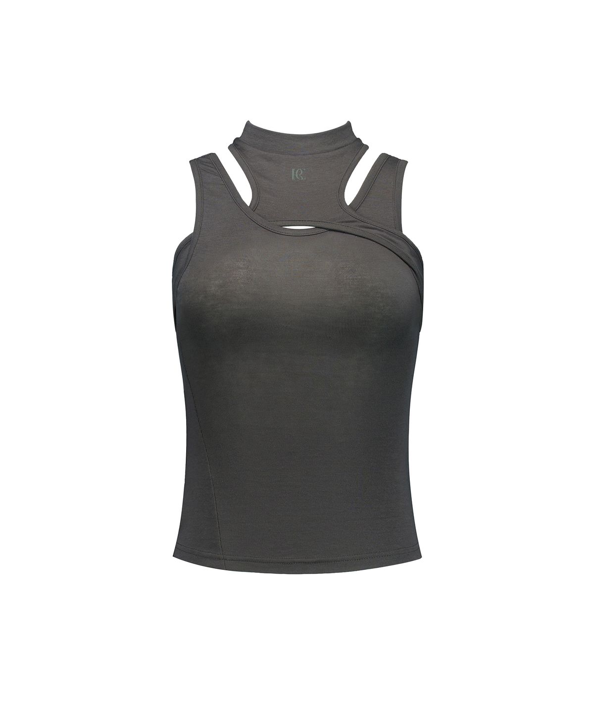 락케이크(ROCKCAKE) Overlap Tank Sleeveless - Charcoal