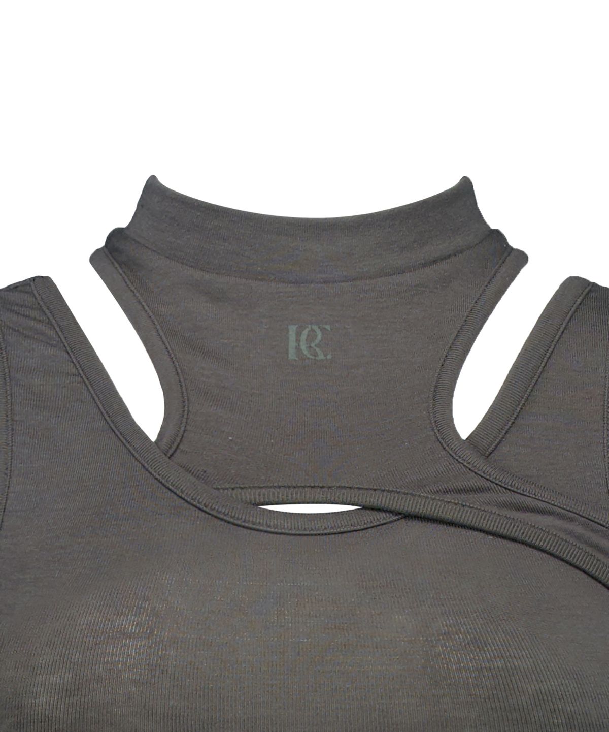 락케이크(ROCKCAKE) Overlap Tank Sleeveless - Charcoal