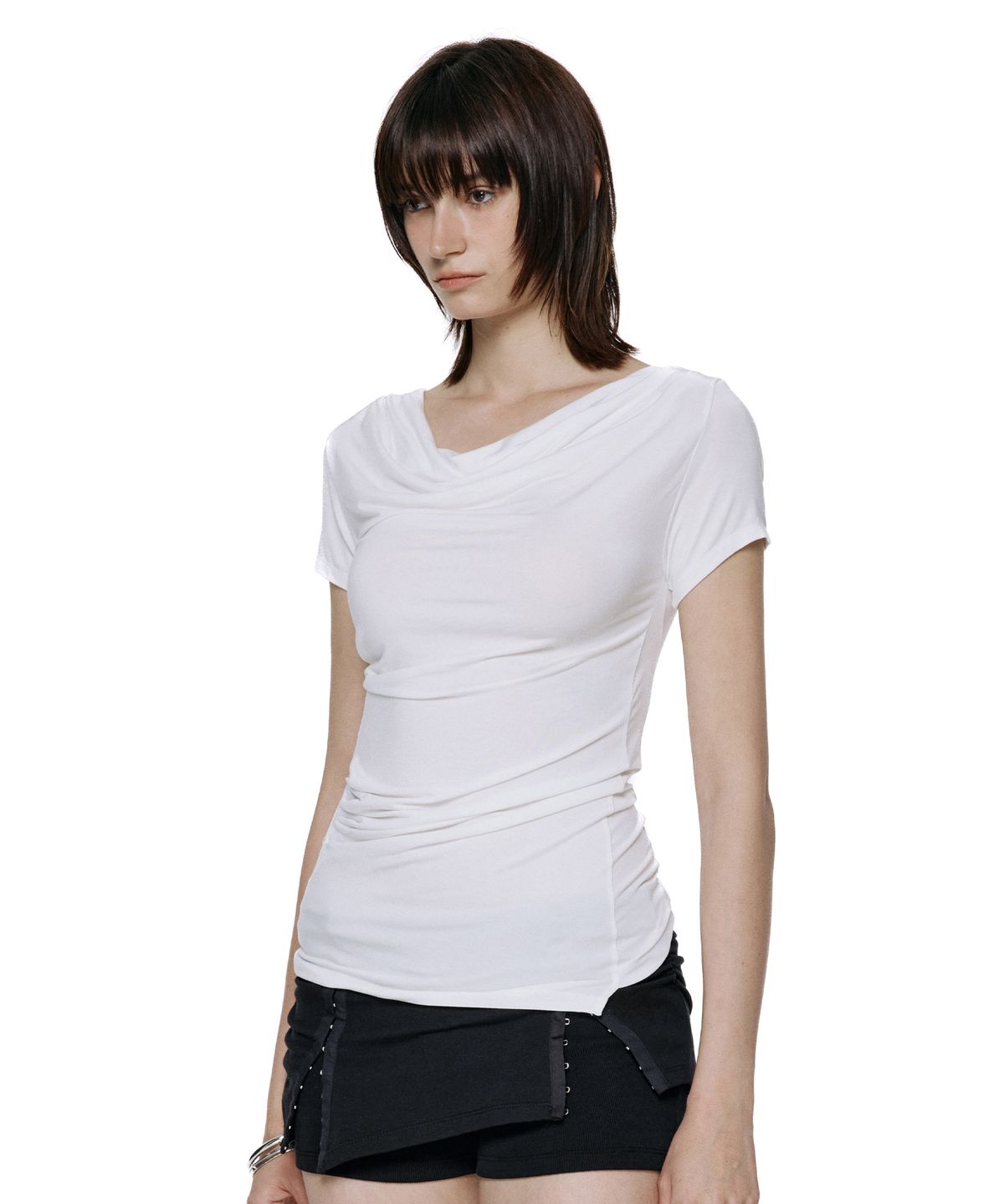 락케이크(ROCKCAKE) Drape Essential Top - White