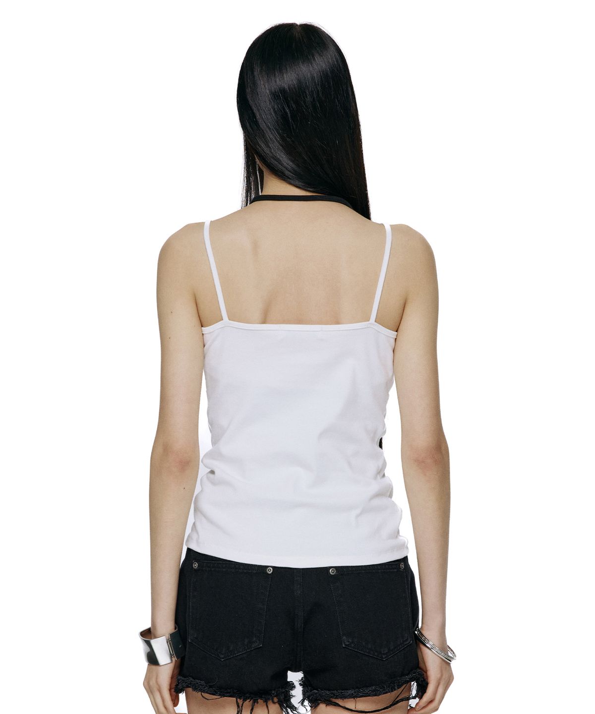락케이크(ROCKCAKE) Contour Button Sleeveless - White