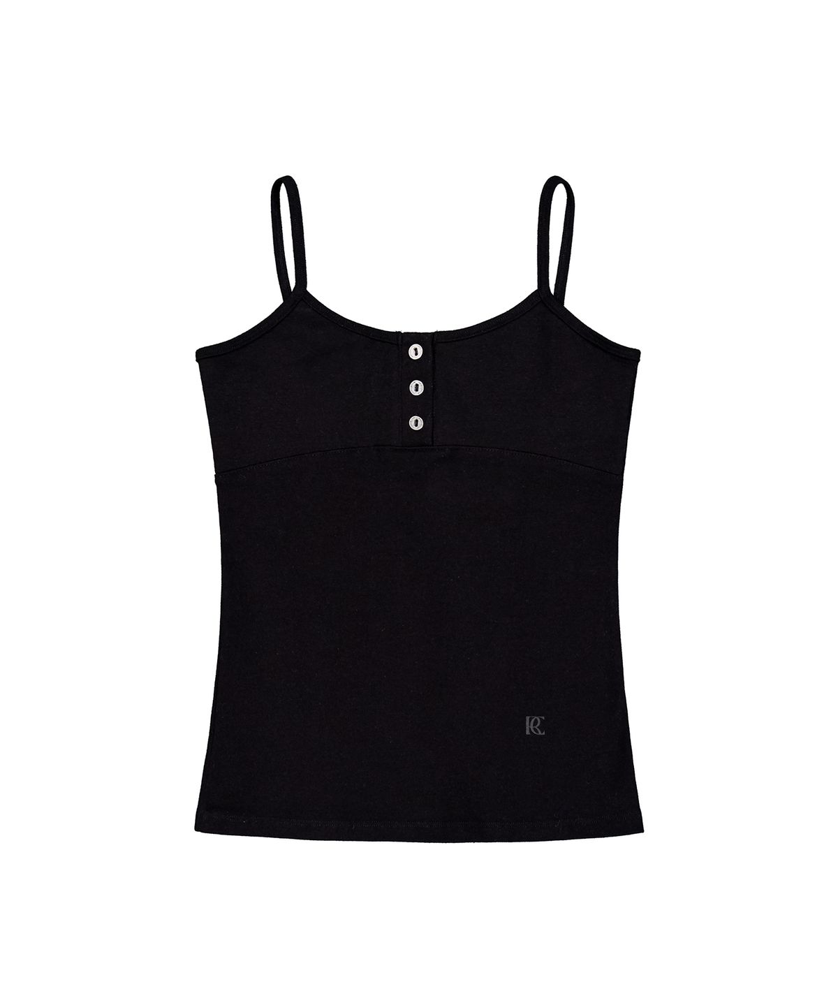 락케이크(ROCKCAKE) Contour Button Sleeveless - Black