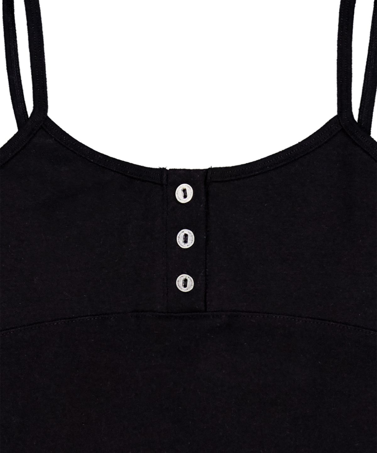 락케이크(ROCKCAKE) Contour Button Sleeveless - Black